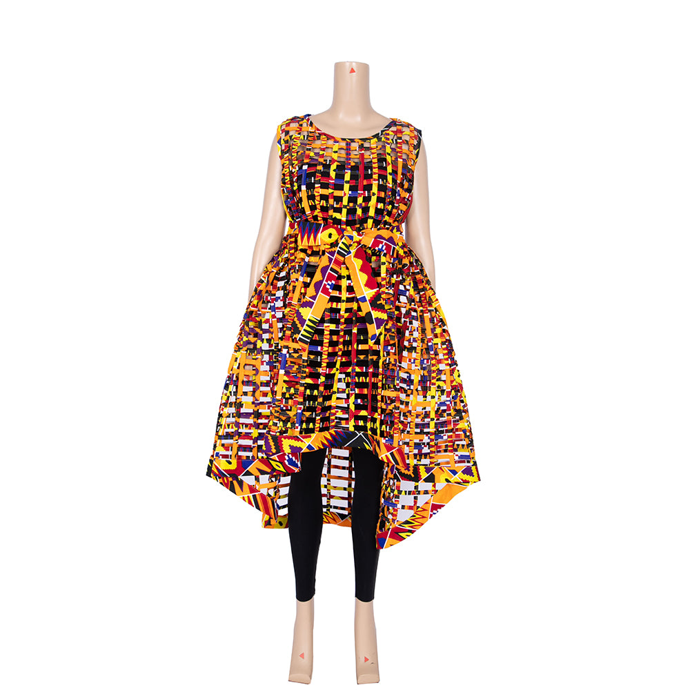 African Women Ankara Patchwork Sleeveless Cover-Up Accessories