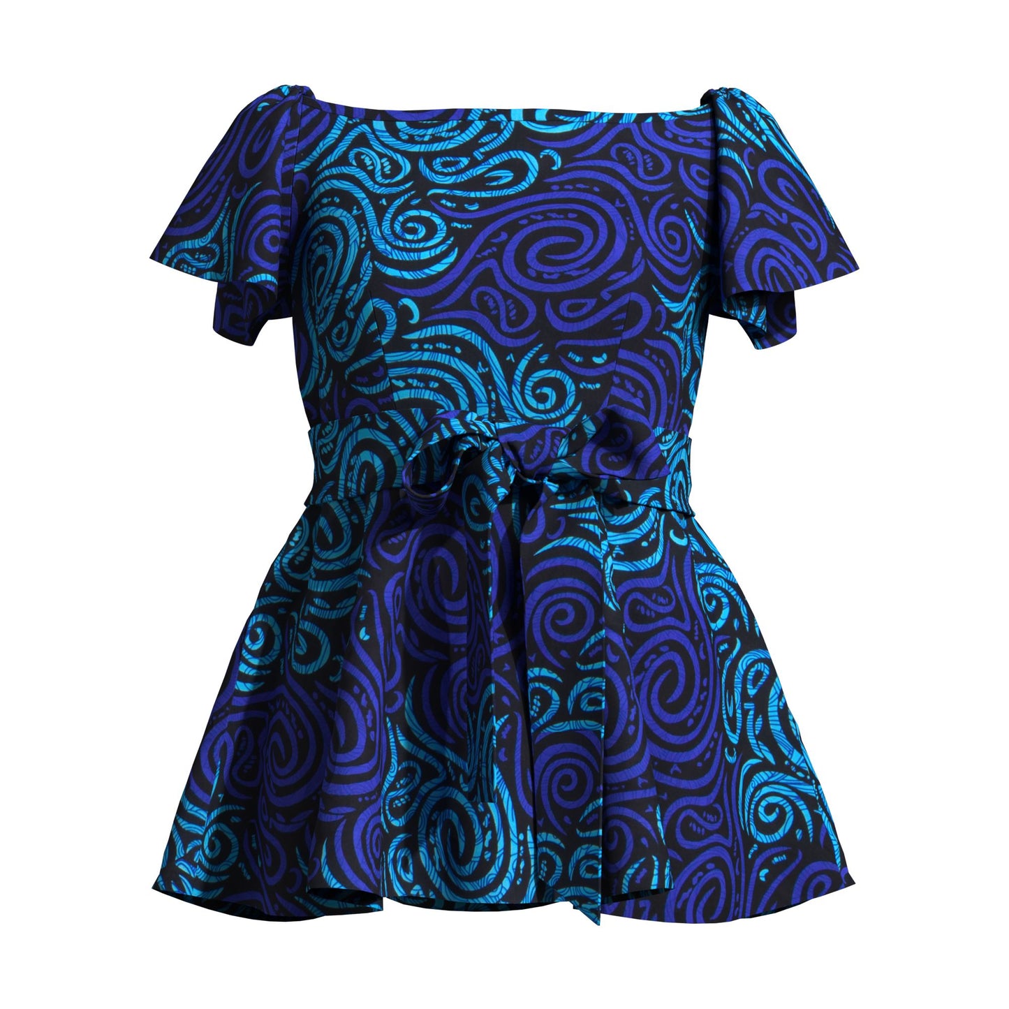 Ankara Print Plus Size Inclusive Off-Shoulder Peplum Blouse
