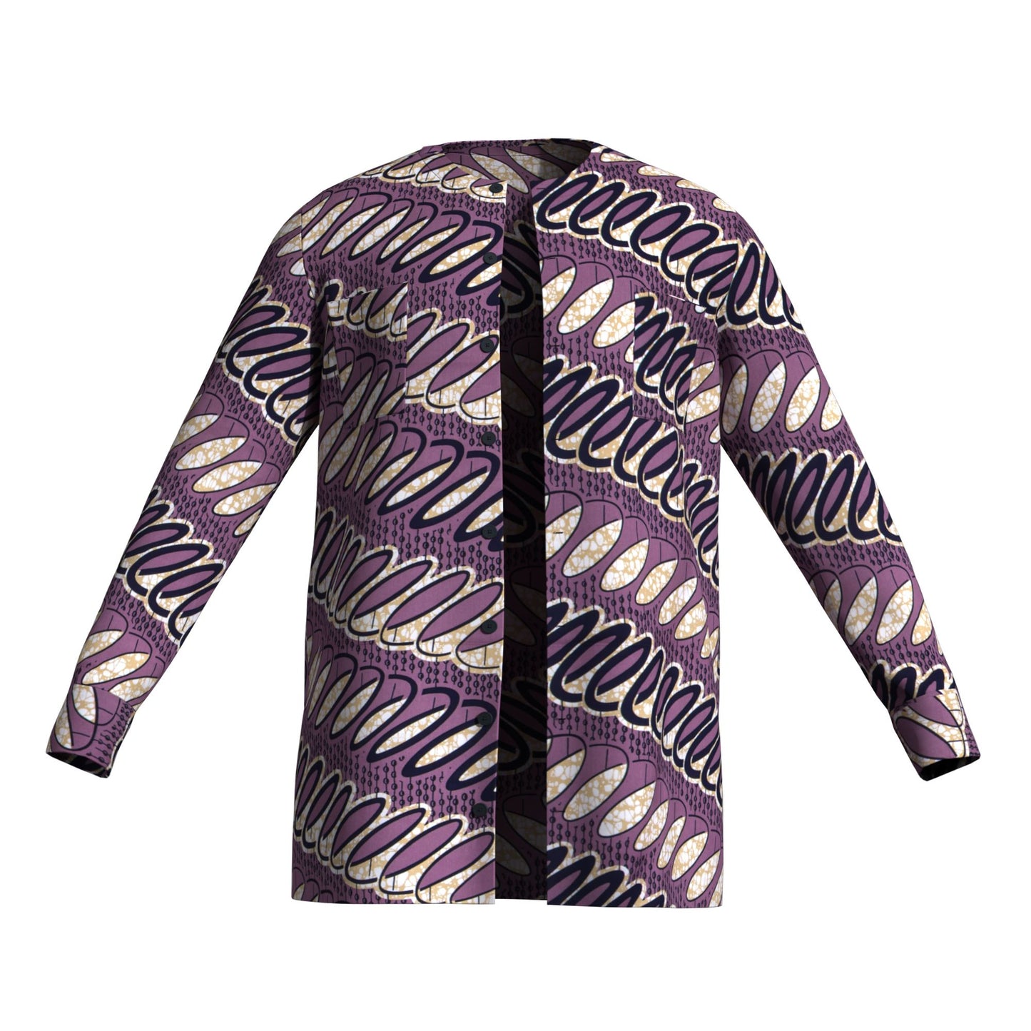 Modern African Print Casual Long Sleeve Outerwea