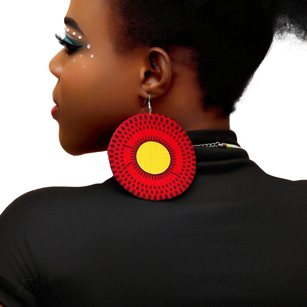 African Print Earrings & Necklace Set for Women – Vibrant African Accessories