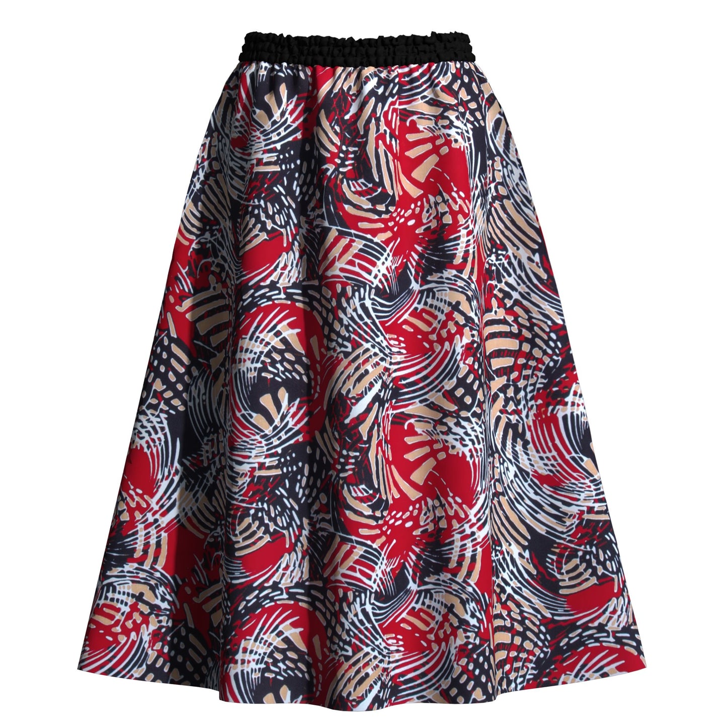 African Classic Print Comfort Elastic Waist Long Skirt