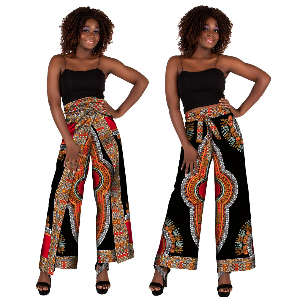 African Wax Print 2-Way Wide-Leg Pants & Wrap Skirt