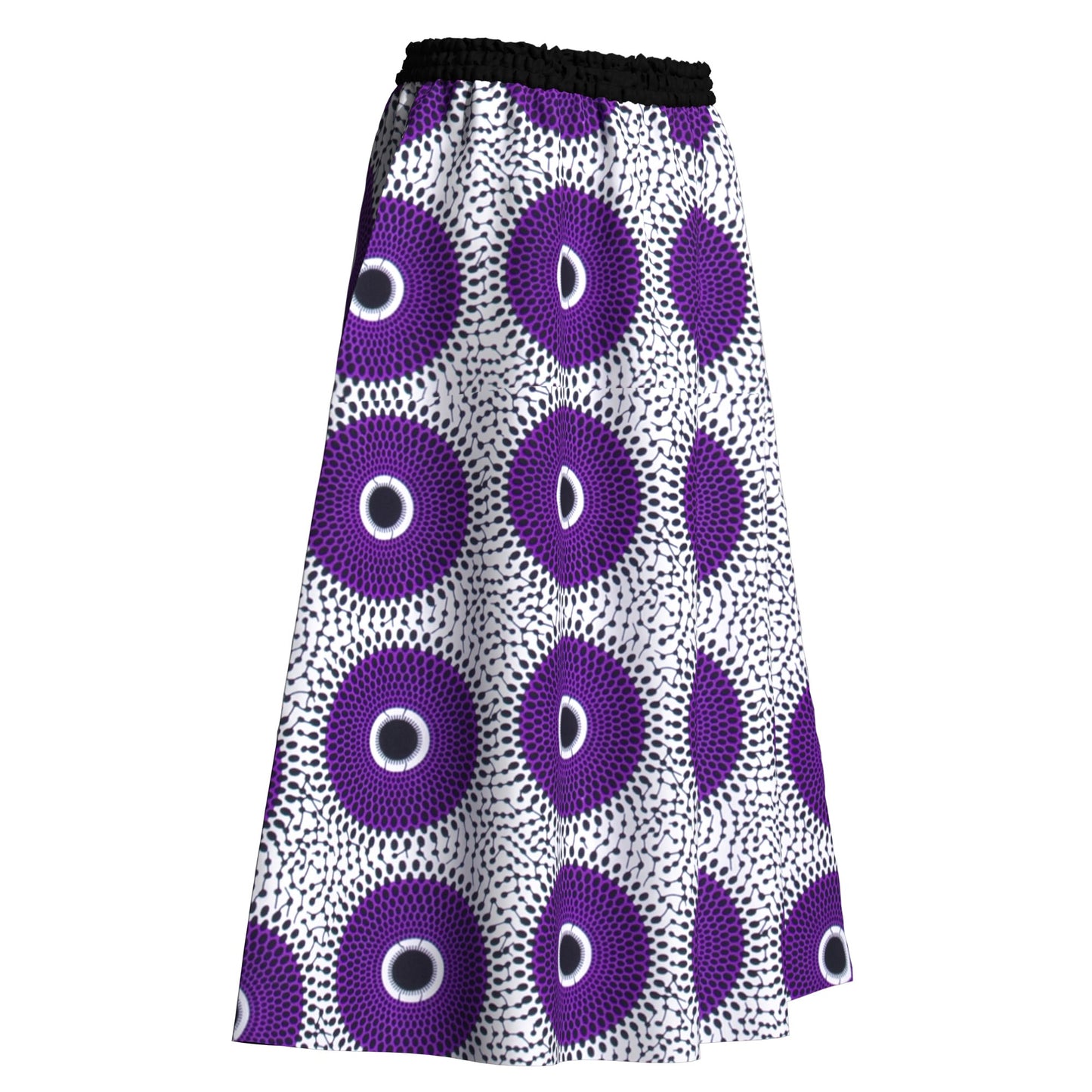 African Classic Print Comfort Elastic Waist Long Skirt