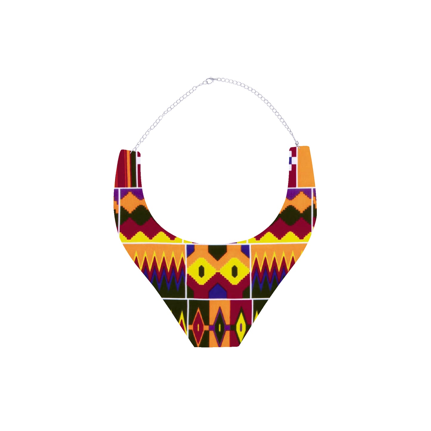 Bold African Wax Print Bib Necklace, Perfect African Women Statement Accessories