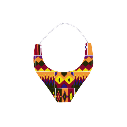Bold African Wax Print Bib Necklace, Perfect African Women Statement Accessories