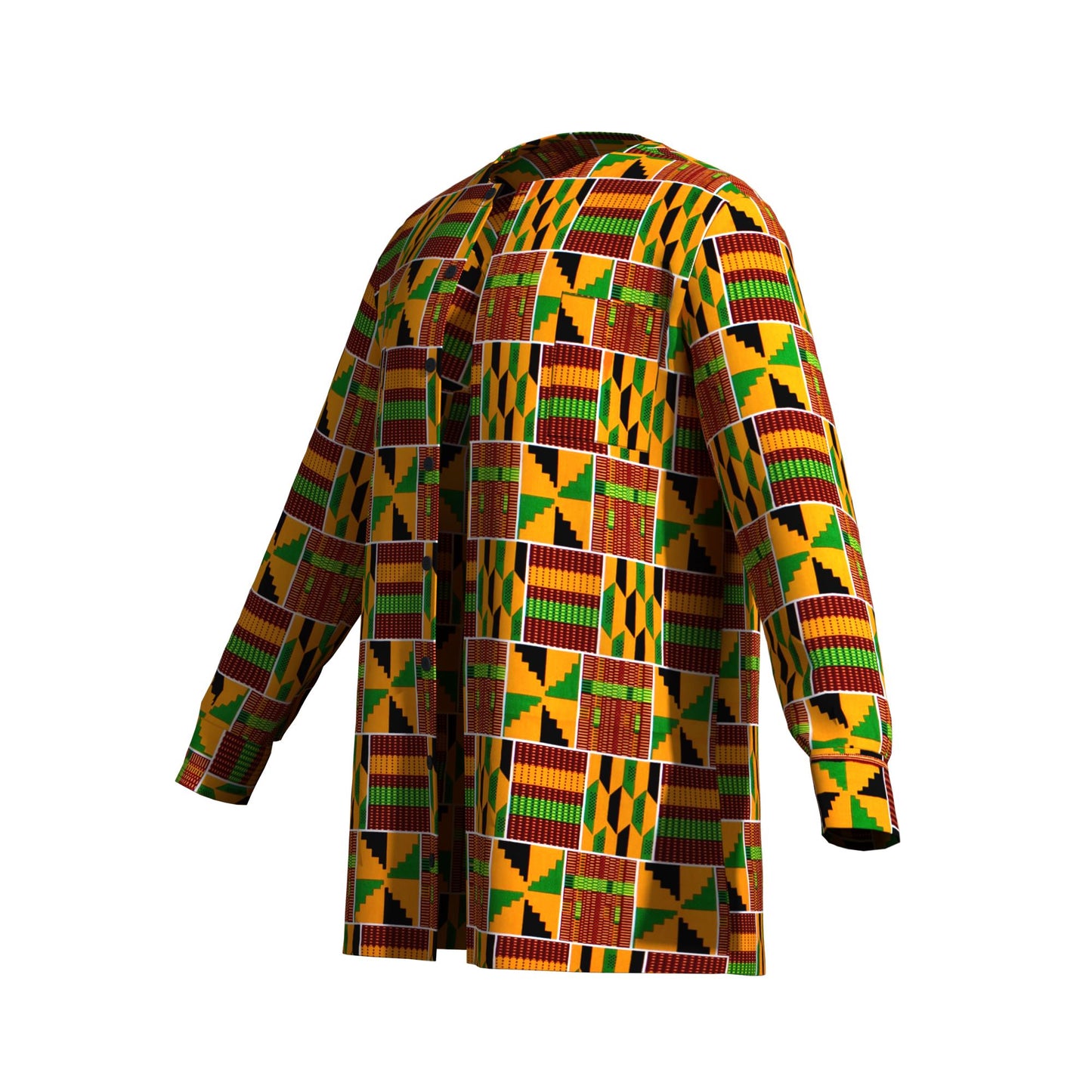 Modern African Print Casual Long Sleeve Outerwea