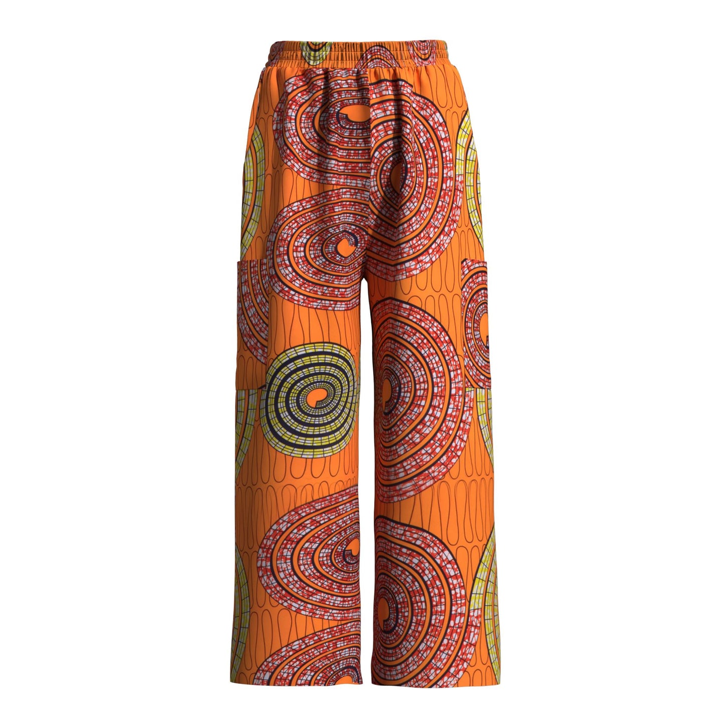 African Print Couple Style Elastic Waist Casual Pants