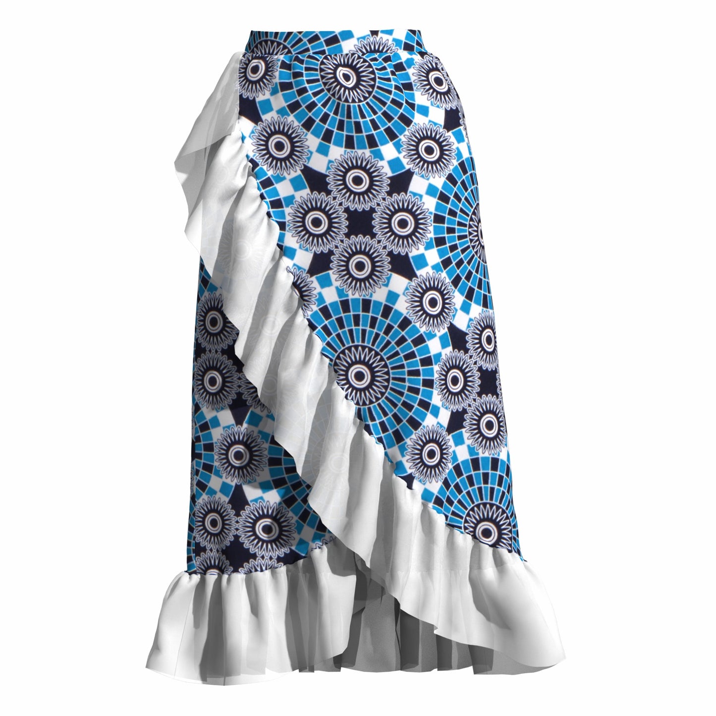 African Wax Print Fringe Wrap Skirt & Shawl