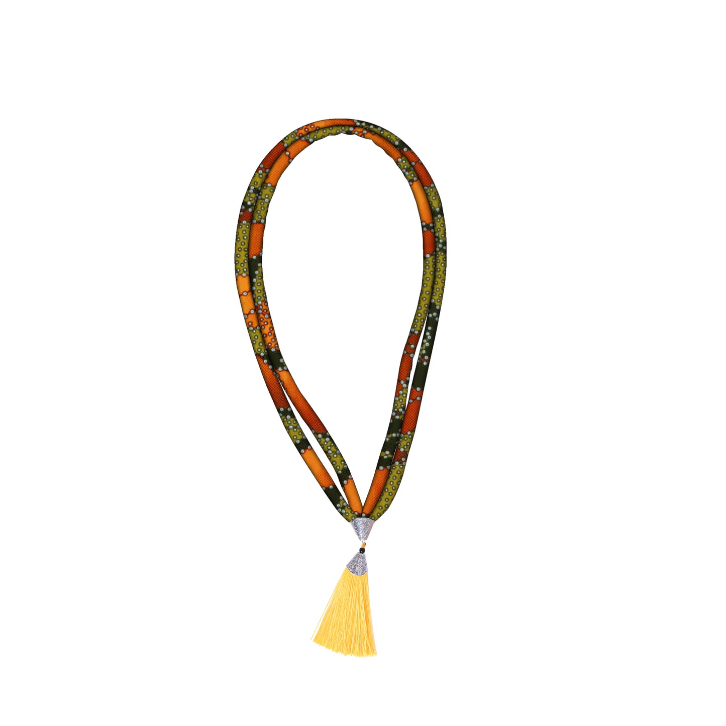 Double Wrap African Women Wax Print Tassel Necklace Accessories