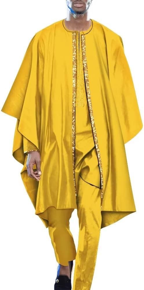 Dashiki Outfits Agbada Robe Suits 3 Piece Set