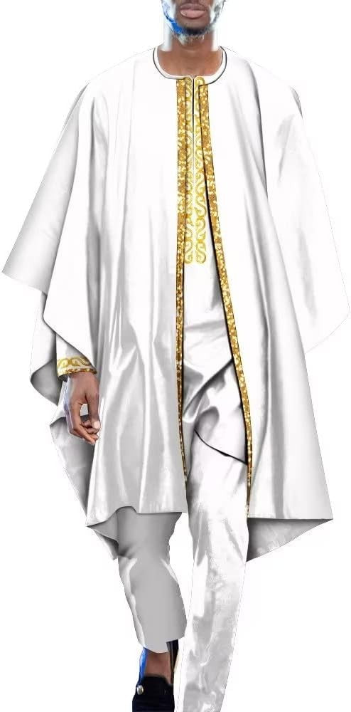 Dashiki Outfits Agbada Robe Suits 3 Piece Set