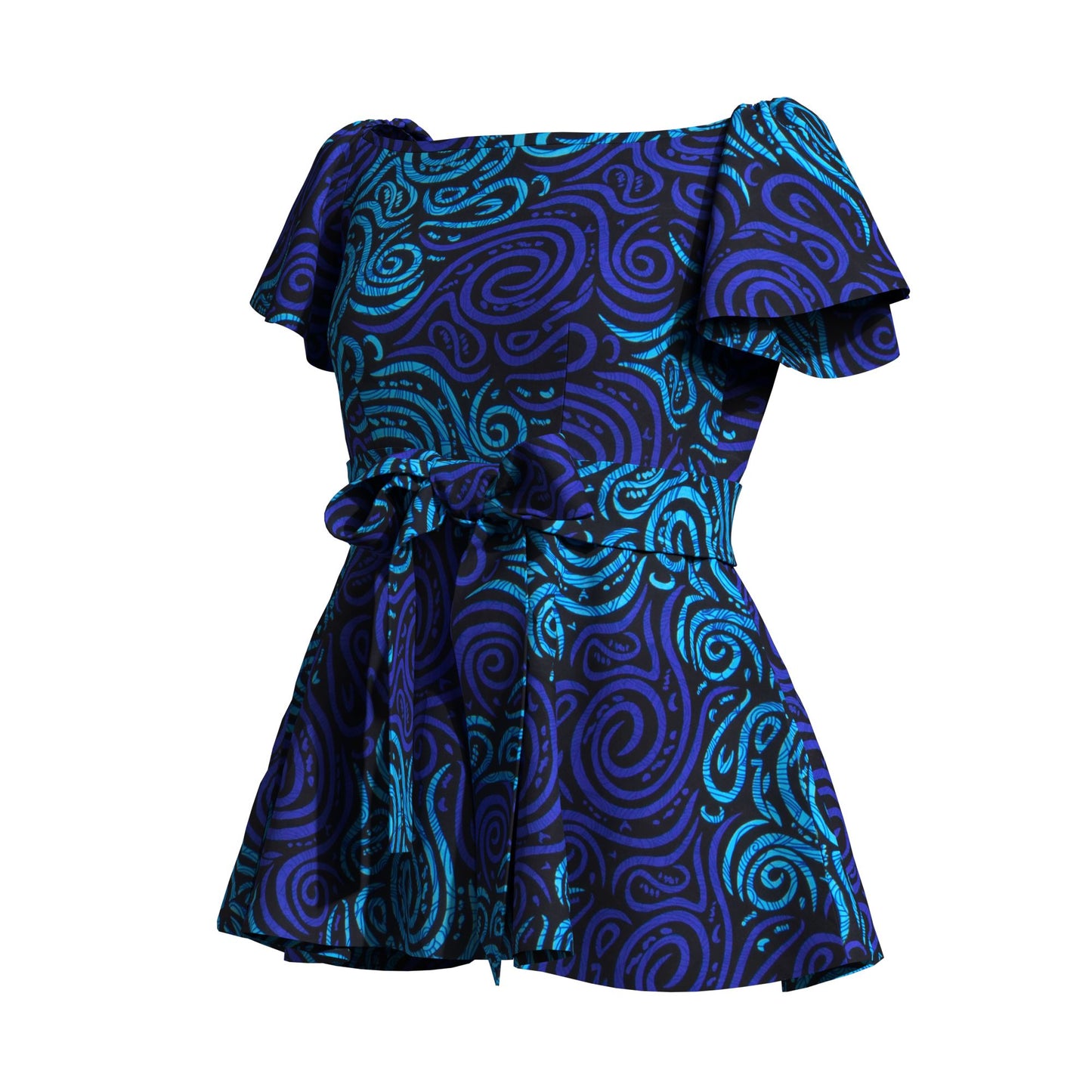 Ankara Print Plus Size Inclusive Off-Shoulder Peplum Blouse