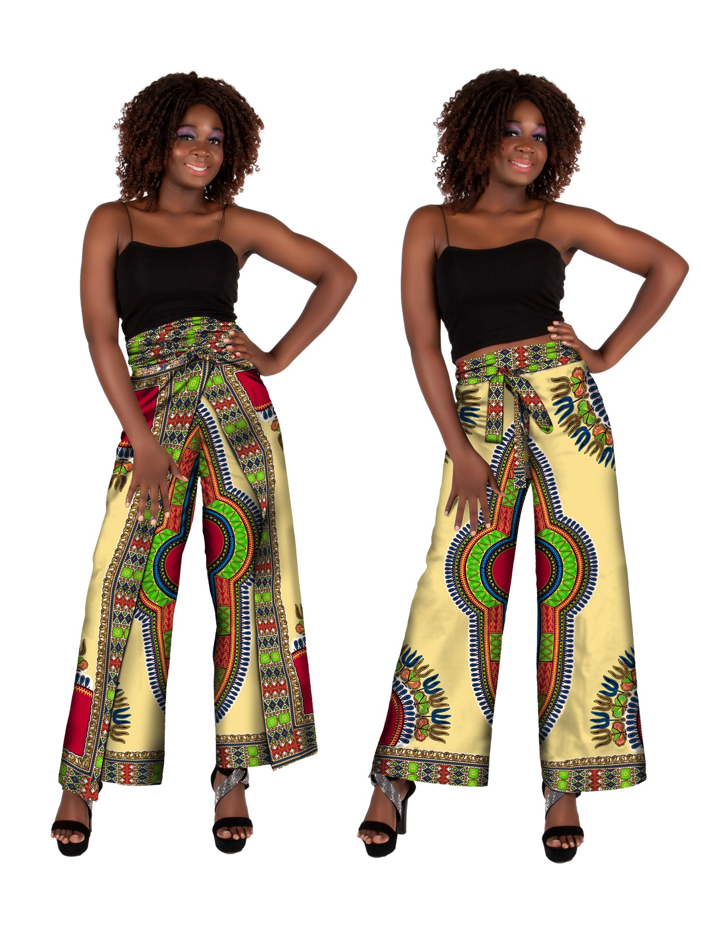 African Wax Print 2-Way Wide-Leg Pants & Wrap Skirt