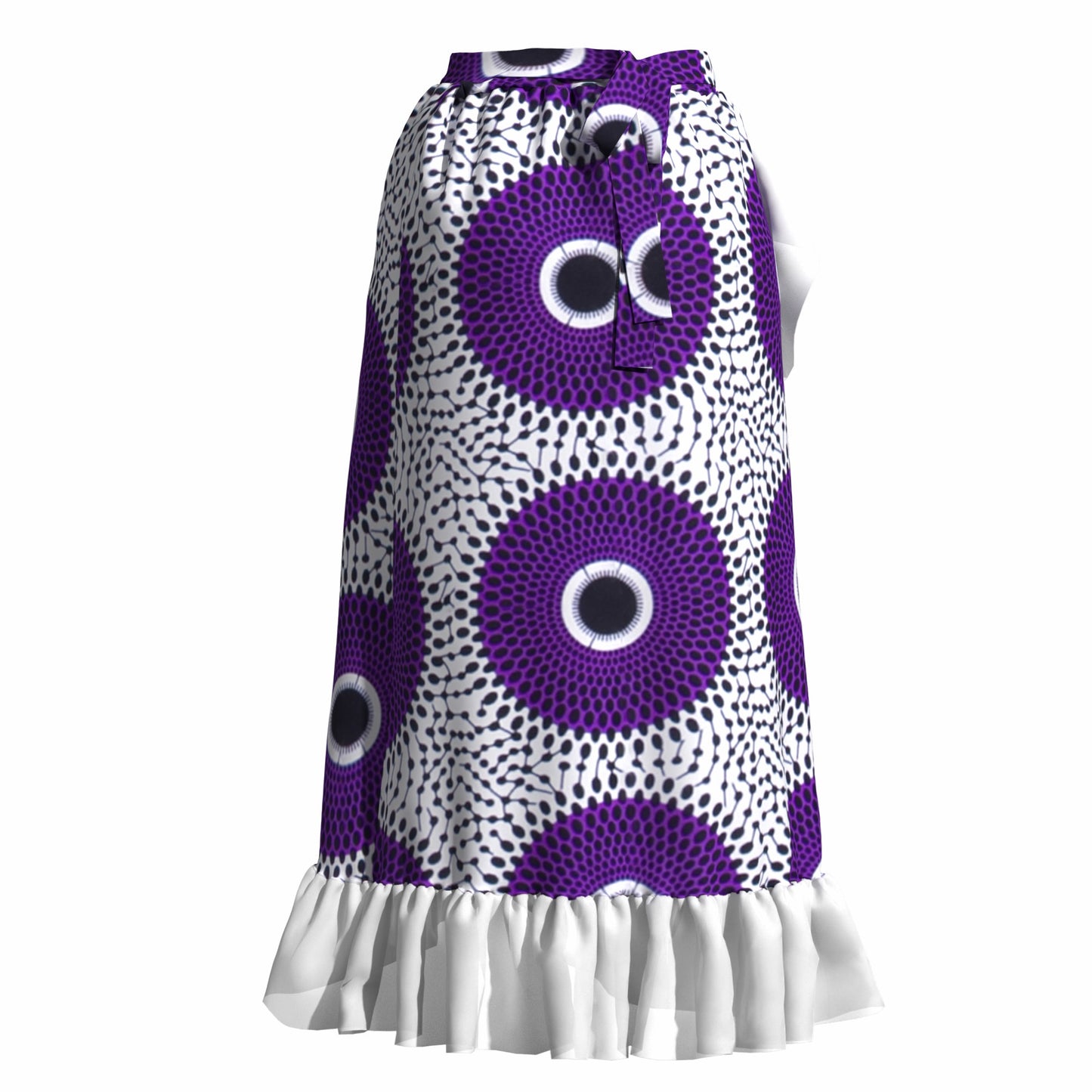 African Wax Print Fringe Wrap Skirt & Shawl