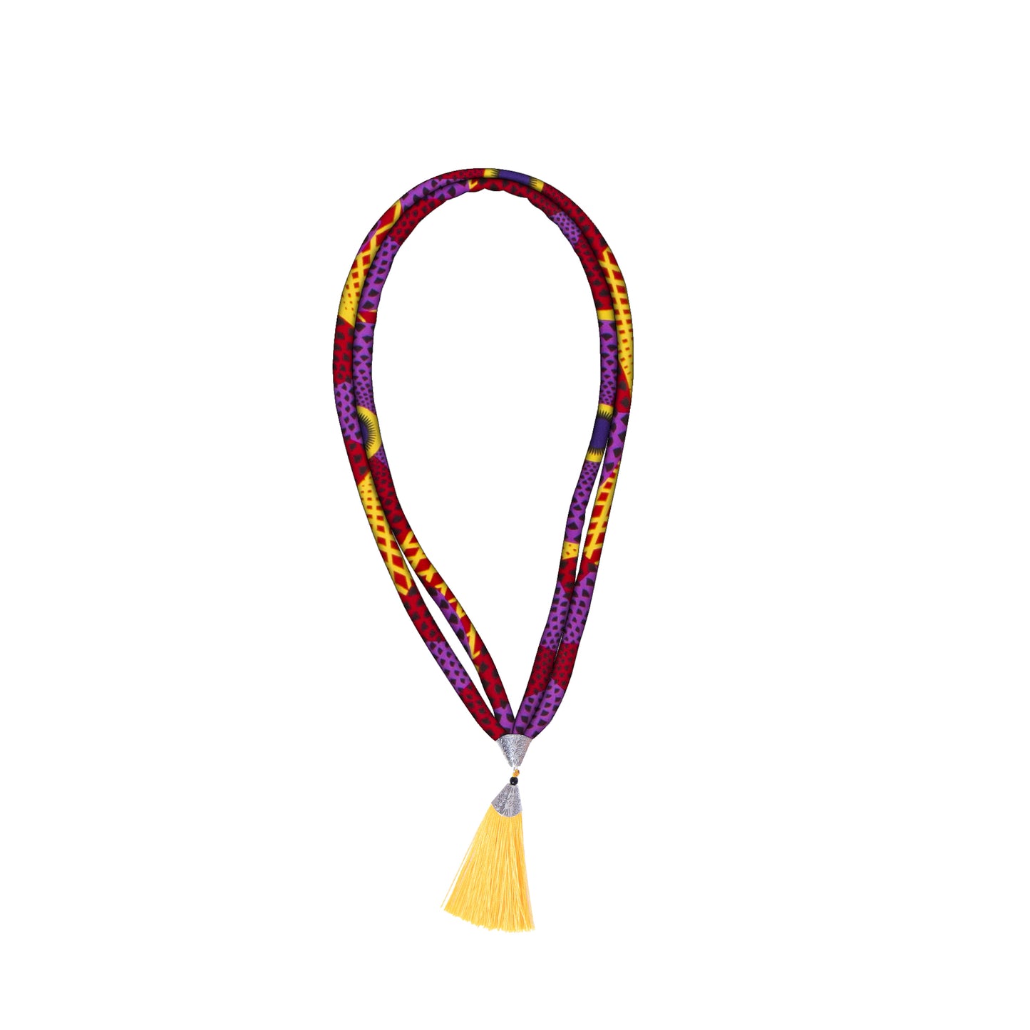 Double Wrap African Women Wax Print Tassel Necklace Accessories