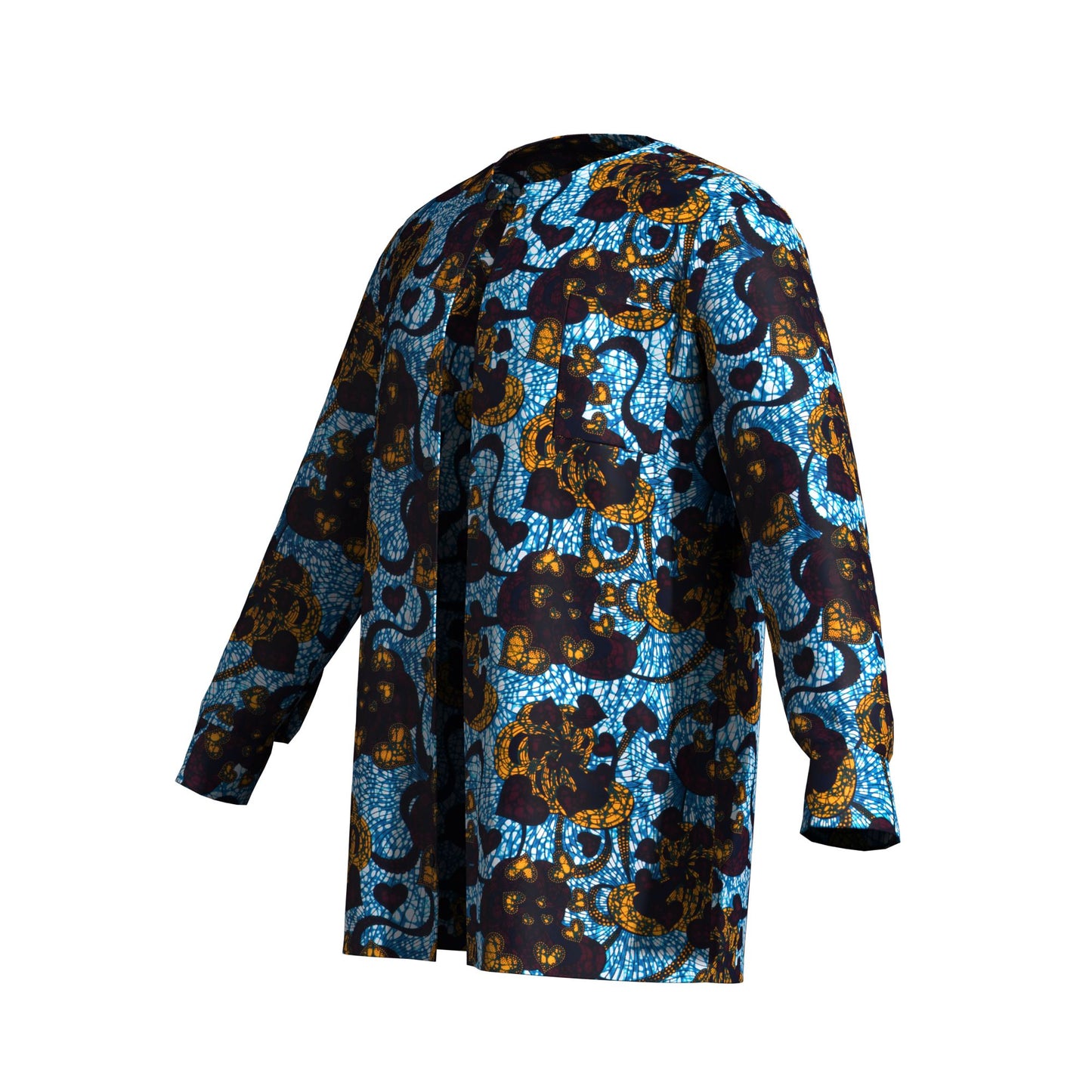 Modern African Print Casual Long Sleeve Outerwea