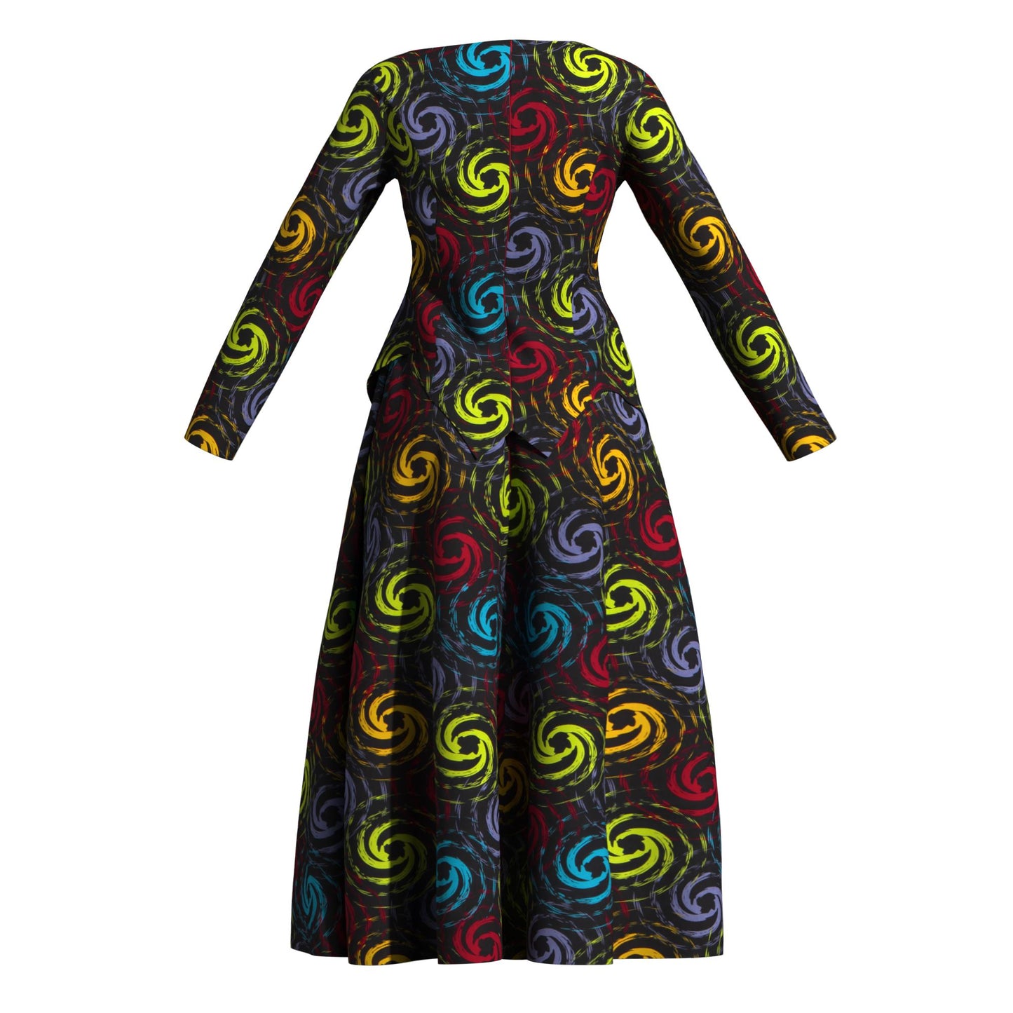 African Apparel Ankara Wax Print Asymmetric Hem Wrap Top & Maxi Skirt Se