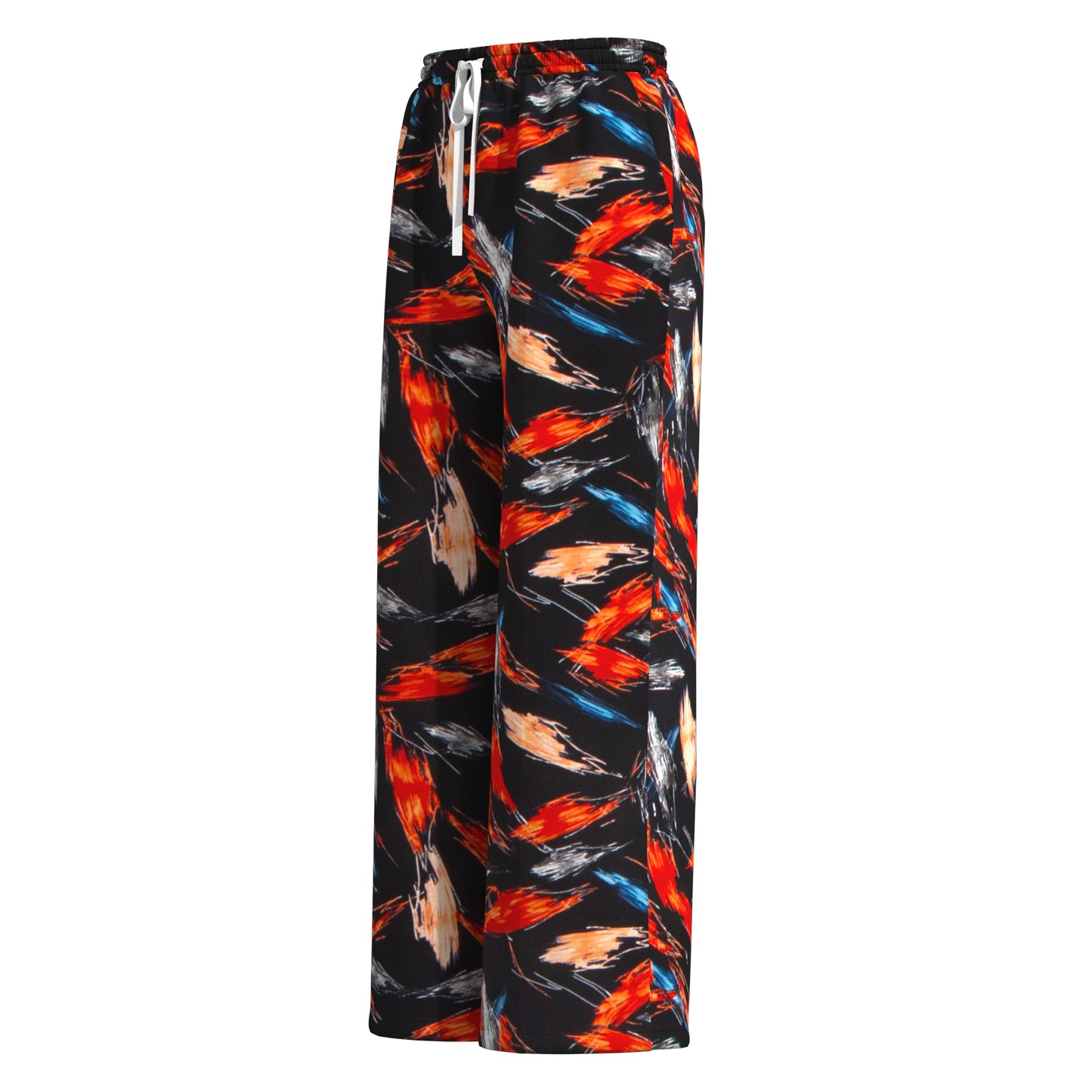 African Print Drawstring Waist Wide Leg Pants