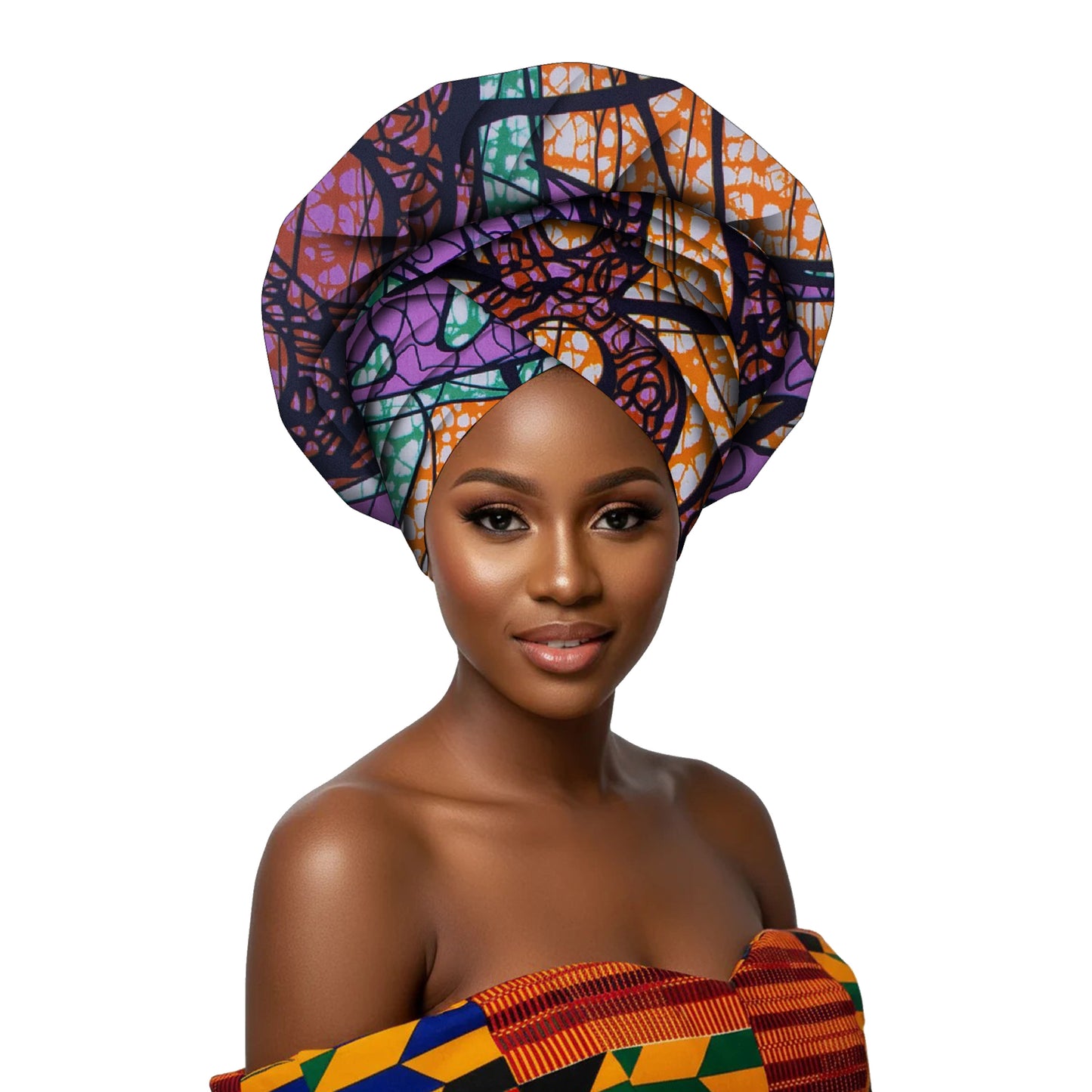 African Print Wrap-Around Turban – Women’s Head Accessories for All Occasions