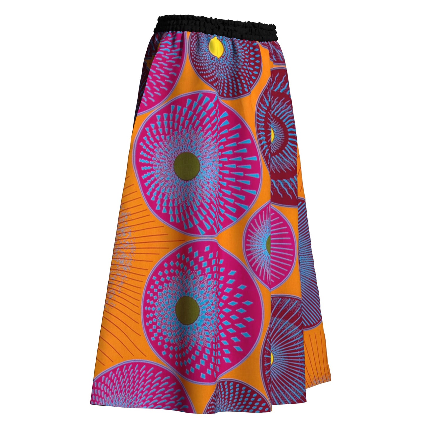 African Classic Print Comfort Elastic Waist Long Skirt