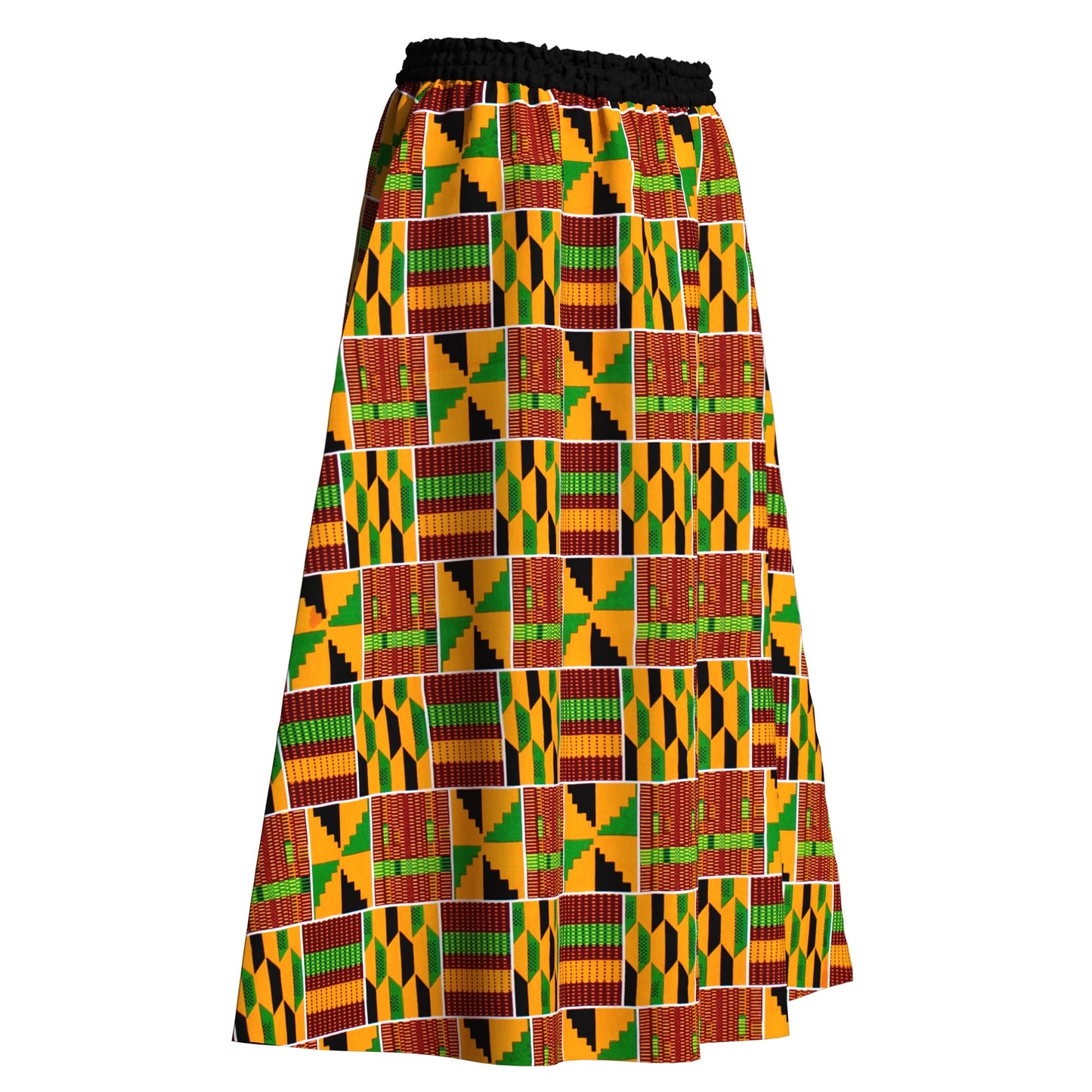 African Classic Print Comfort Elastic Waist Long Skirt