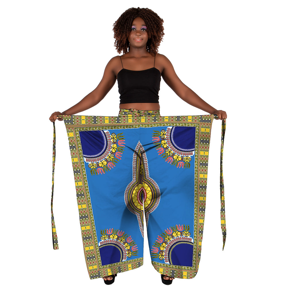 African Wax Print 2-Way Wide-Leg Pants & Wrap Skirt