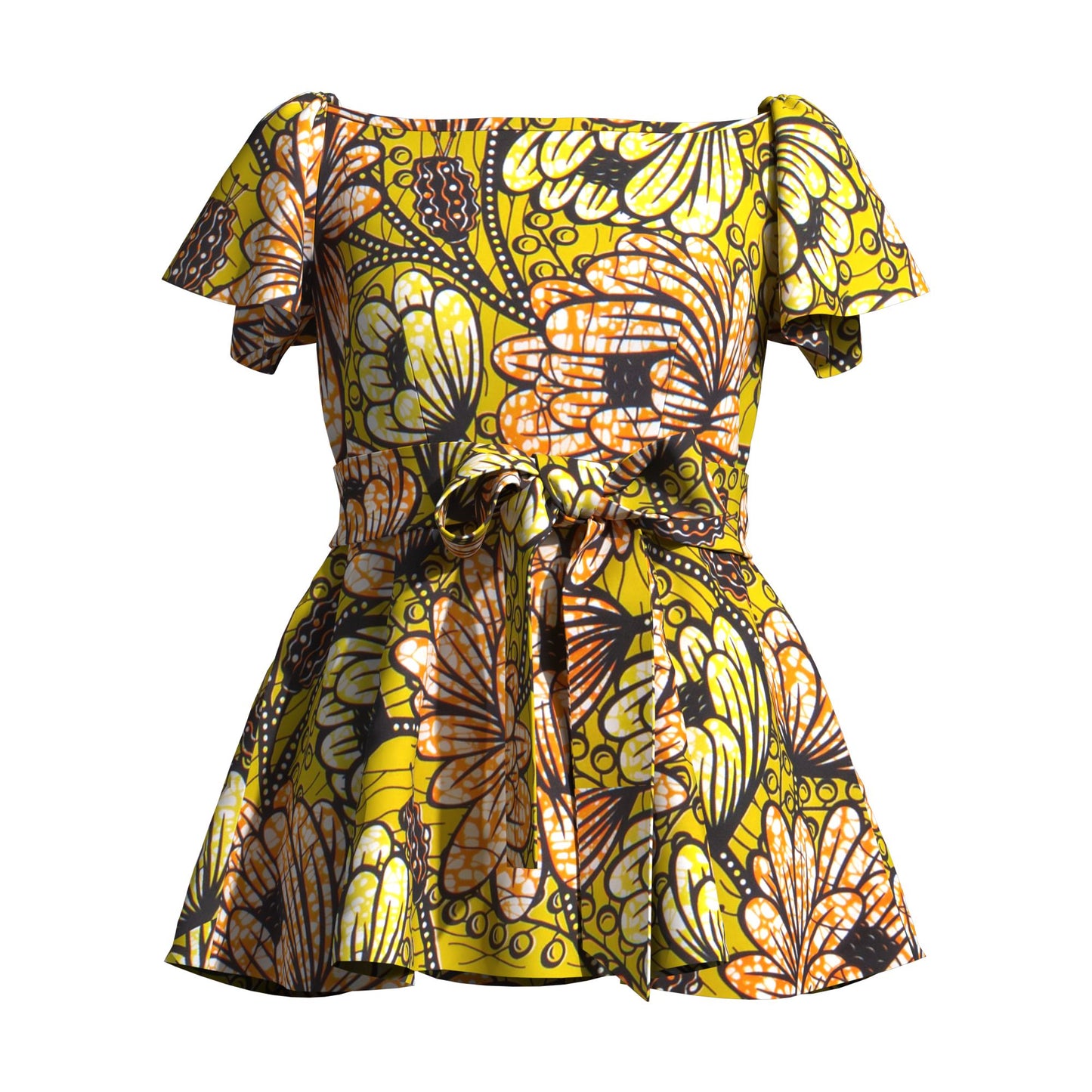 Ankara Print Plus Size Inclusive Off-Shoulder Peplum Blouse