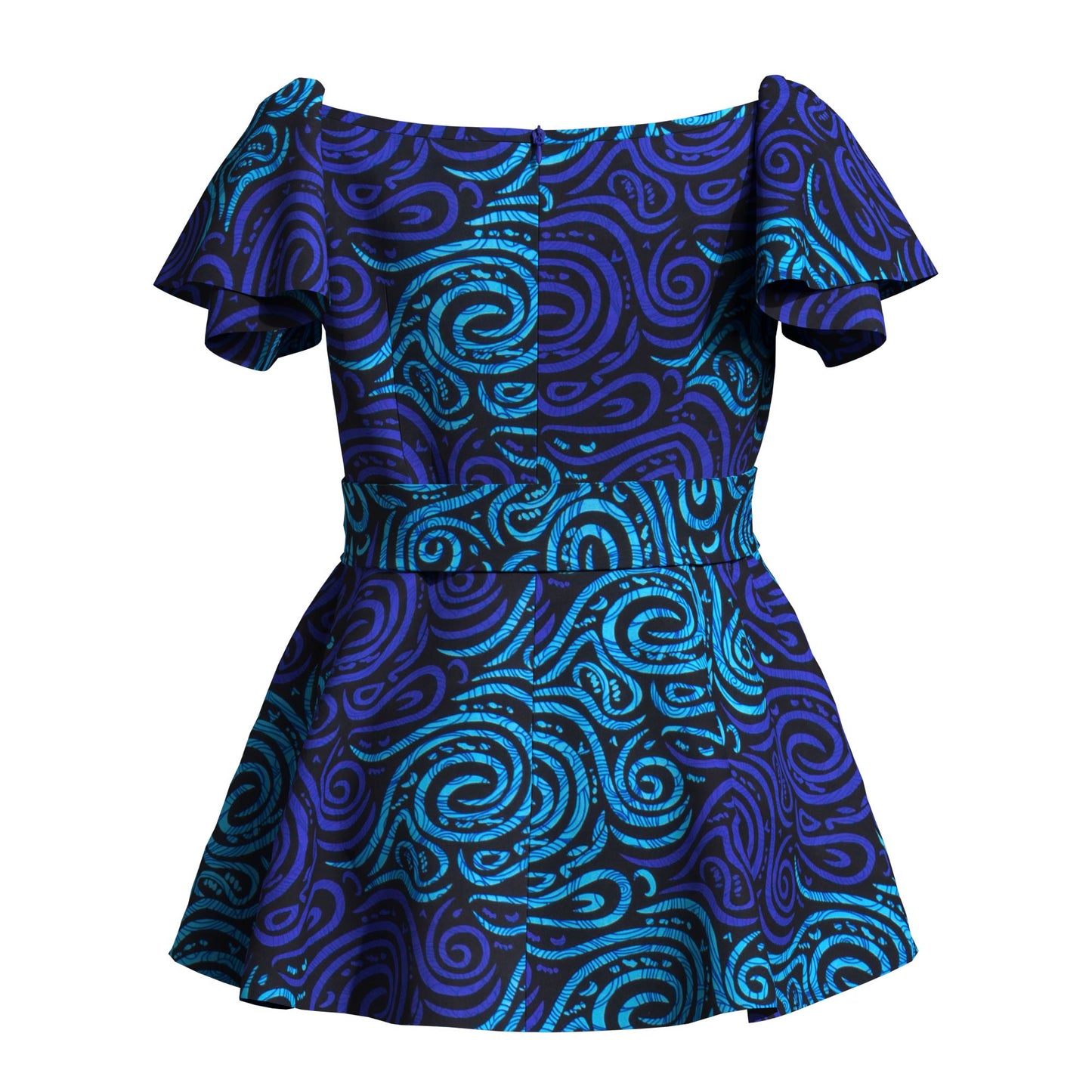 Ankara Print Plus Size Inclusive Off-Shoulder Peplum Blouse