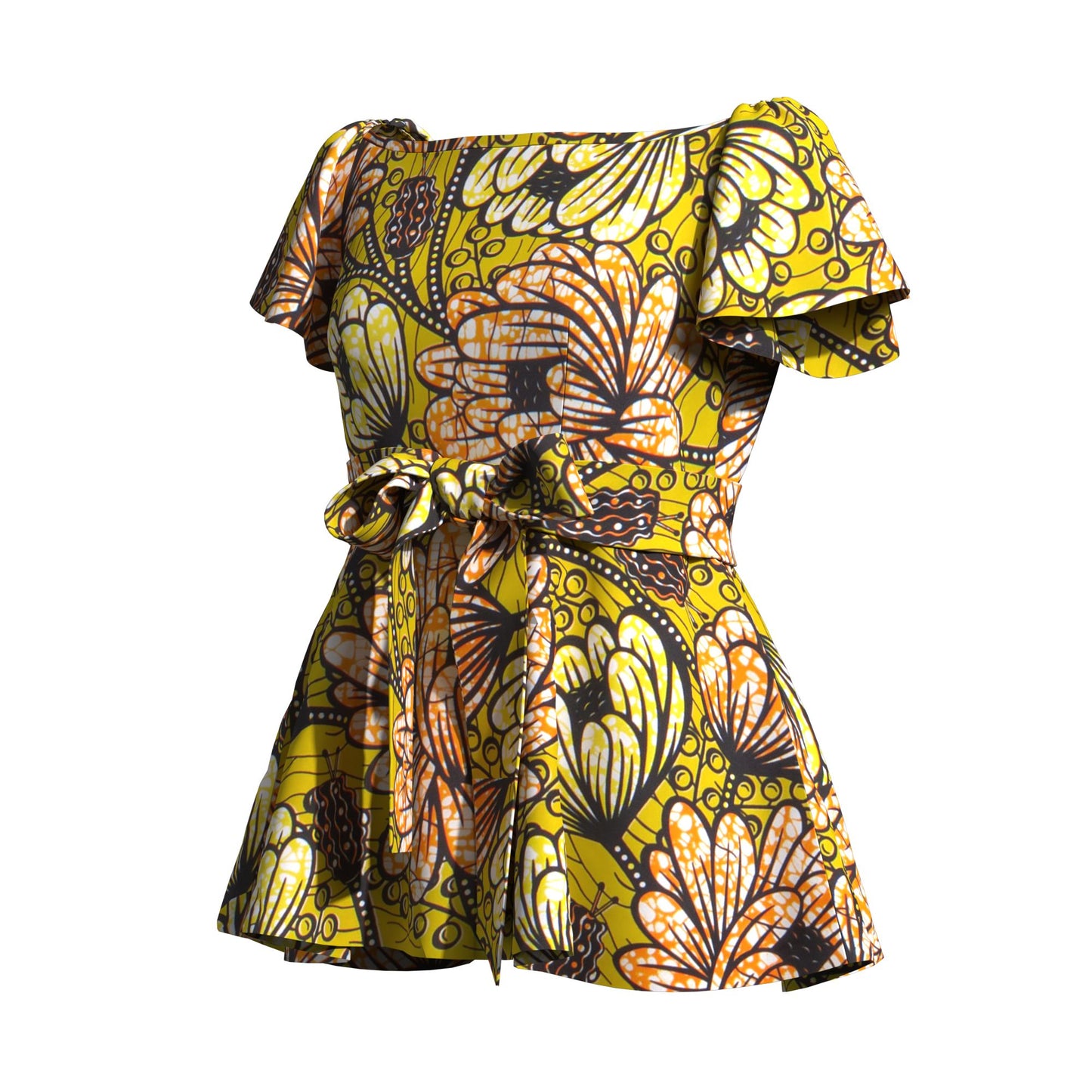 Ankara Print Plus Size Inclusive Off-Shoulder Peplum Blouse