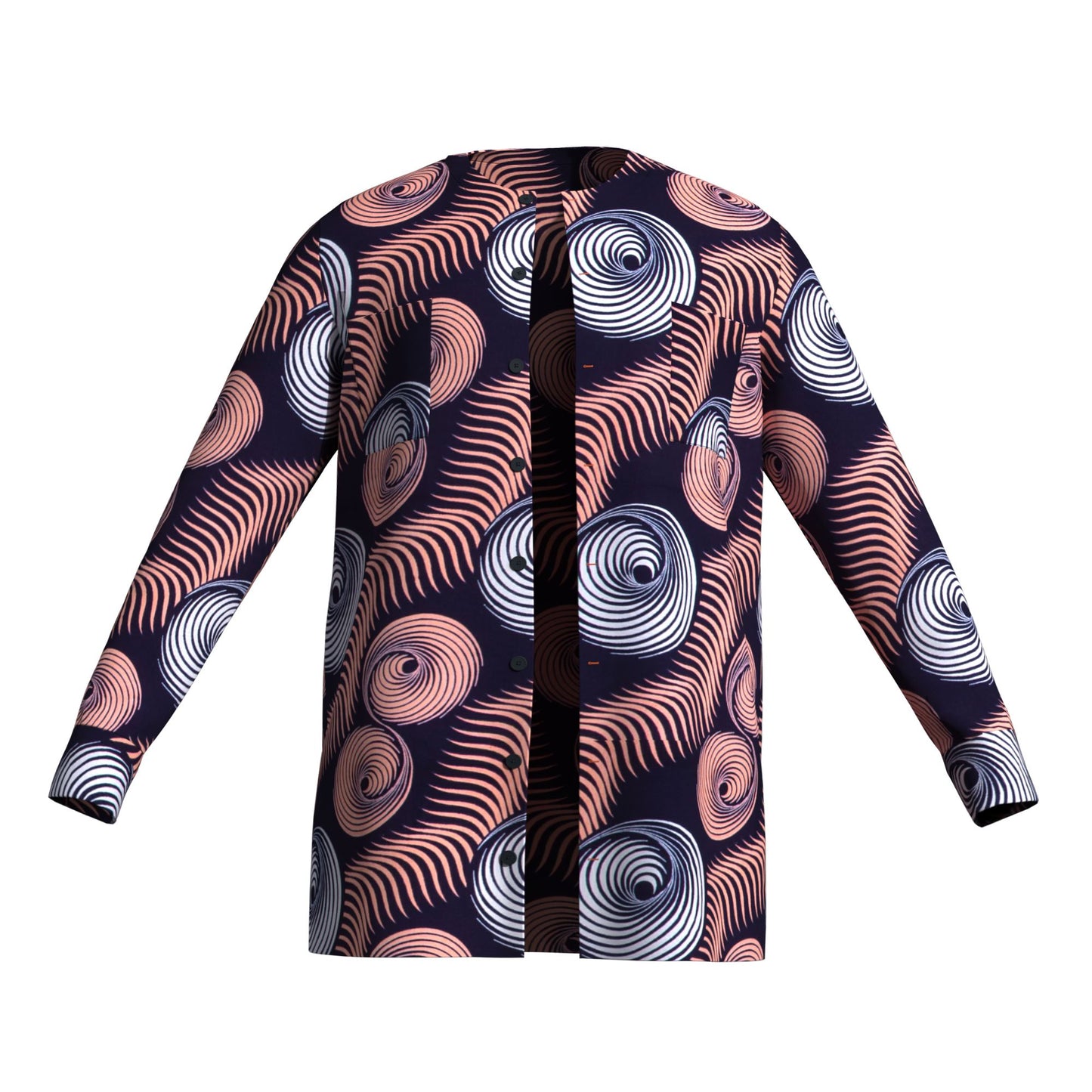 Modern African Print Casual Long Sleeve Outerwea