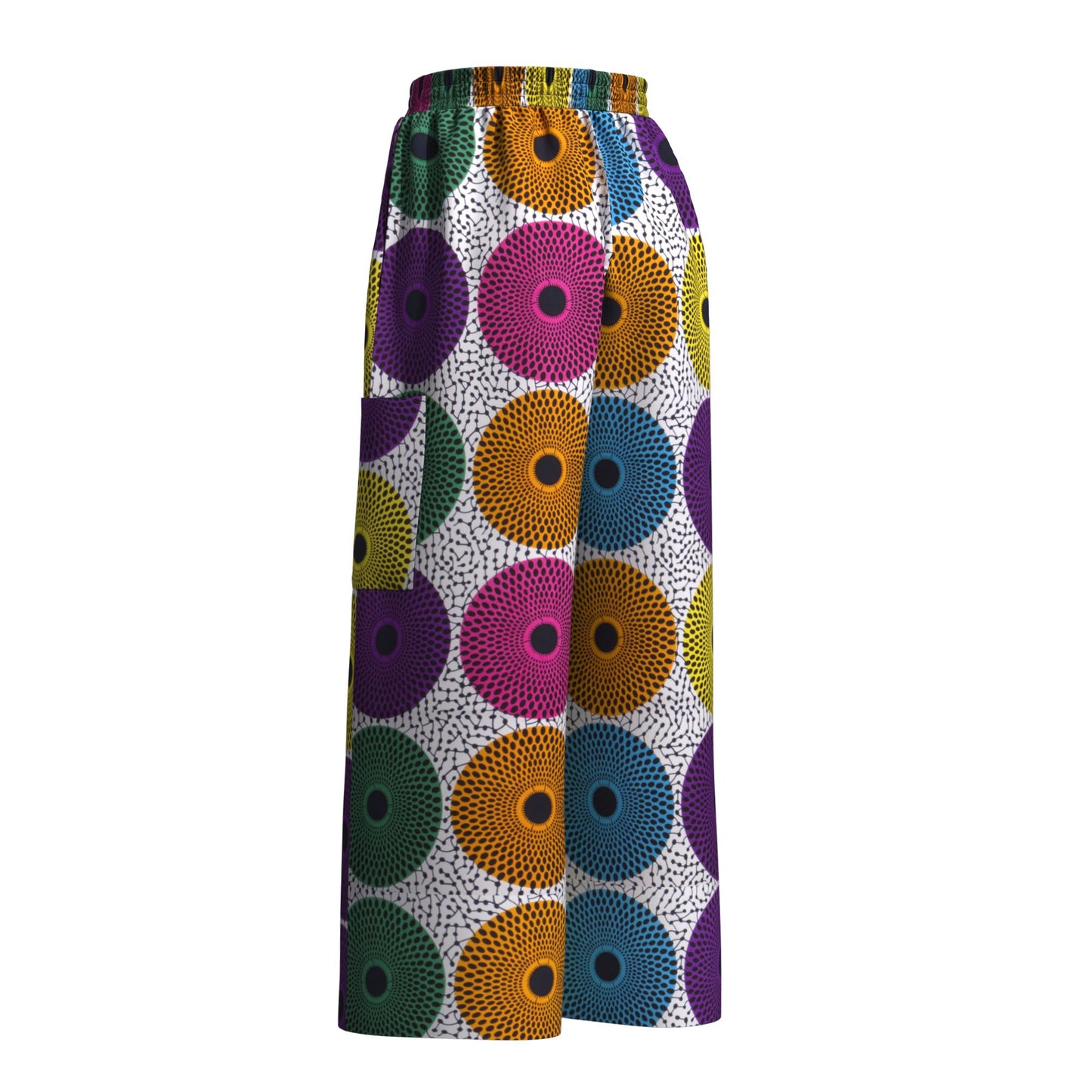 African Print Couple Style Elastic Waist Casual Pants