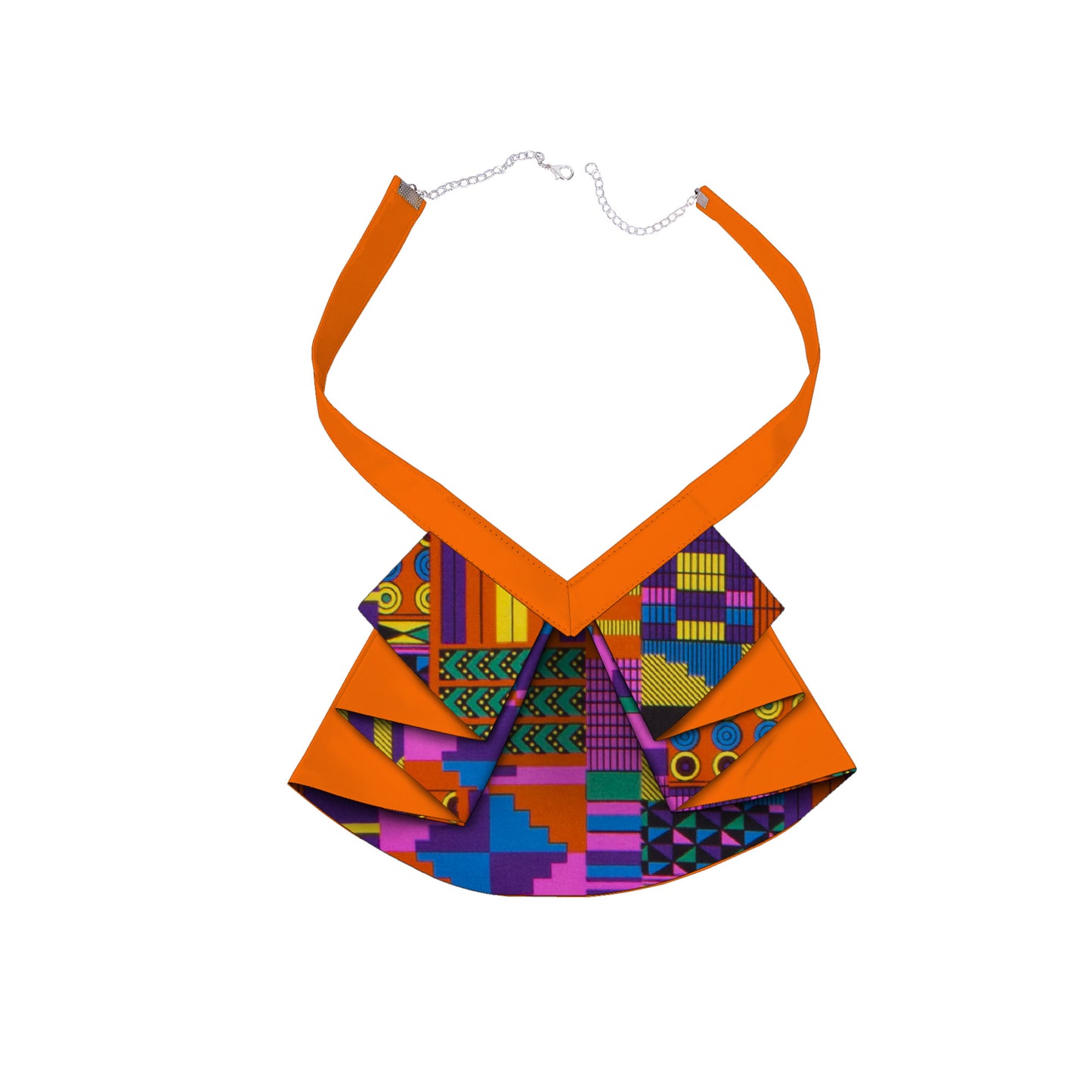 Bold African Print Fabric Adjustable Bib Necklace, Perfect African Women Statement Accessories