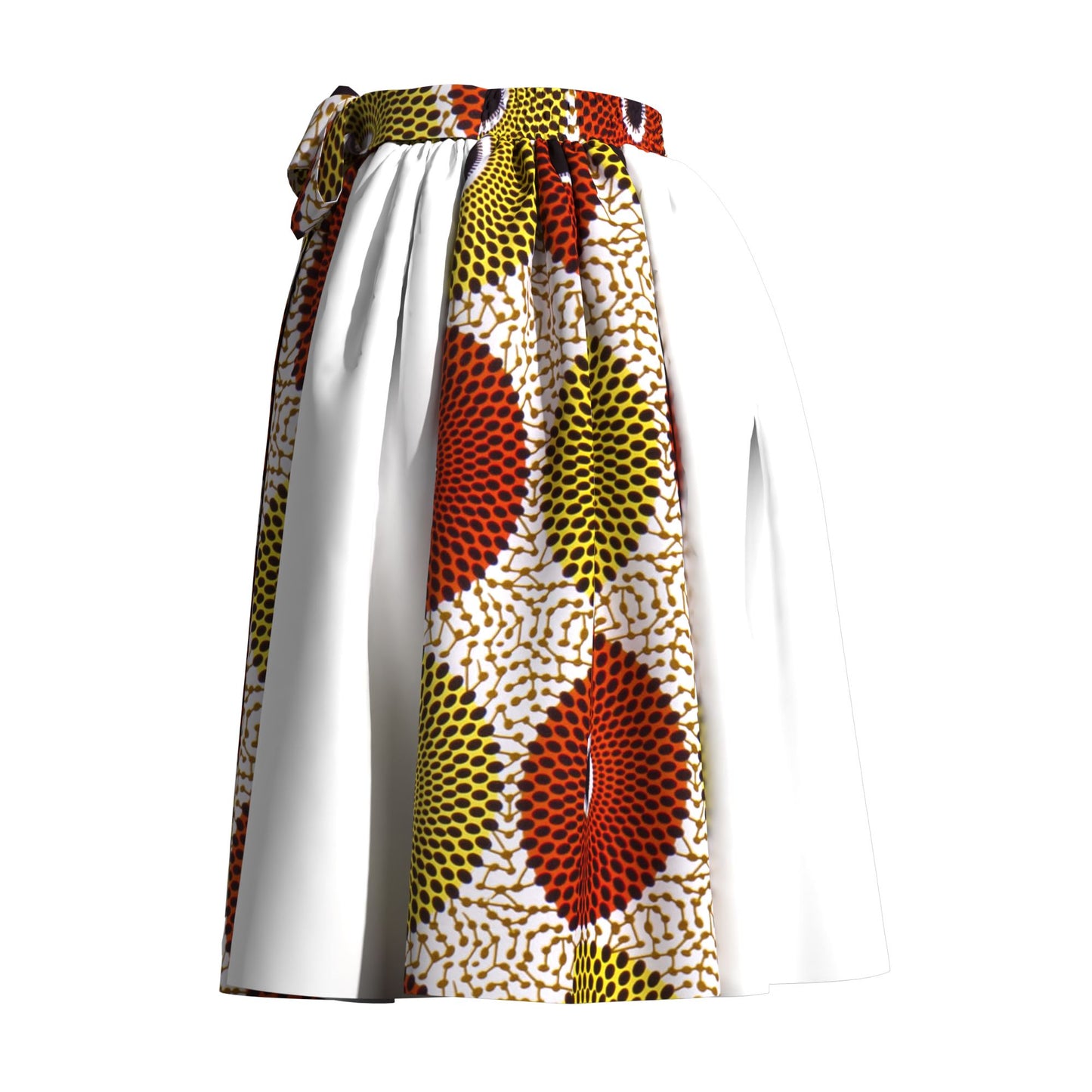 Versatile African Print Color Block Flared Skirt