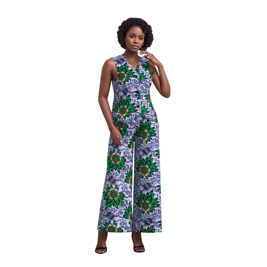 Ankara Print Sleeveless Vest & High Waist Pants Se