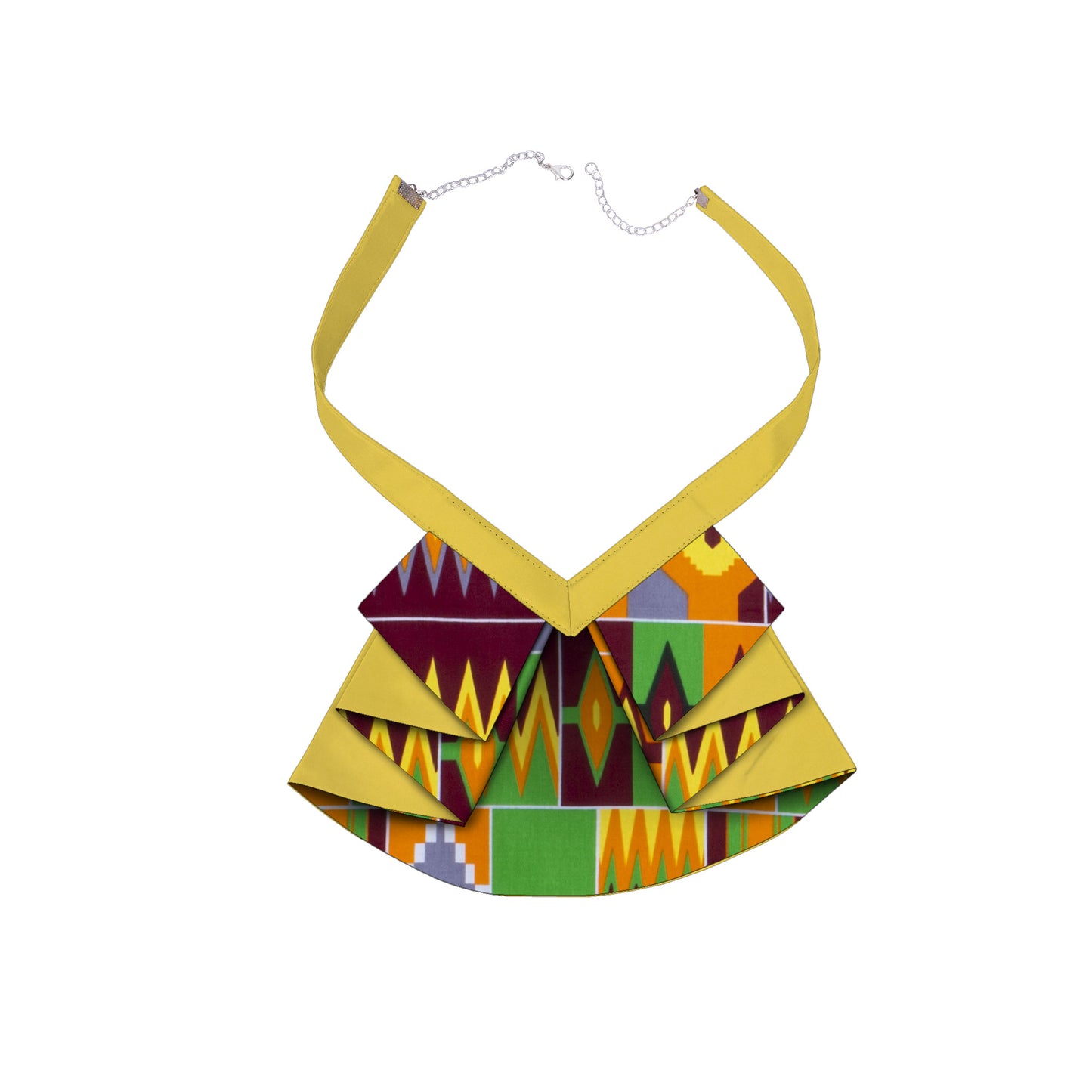 Bold African Print Fabric Adjustable Bib Necklace, Perfect African Women Statement Accessories