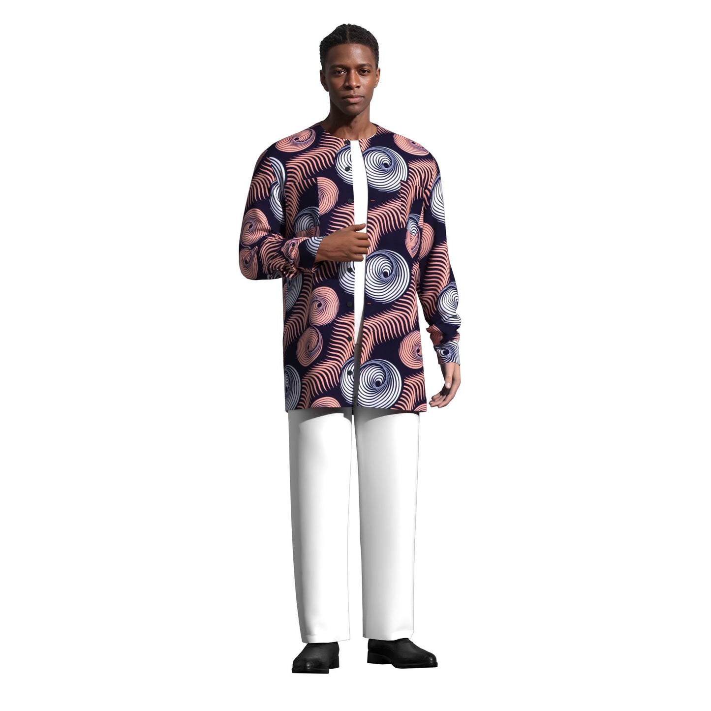 Modern African Print Casual Long Sleeve Outerwea