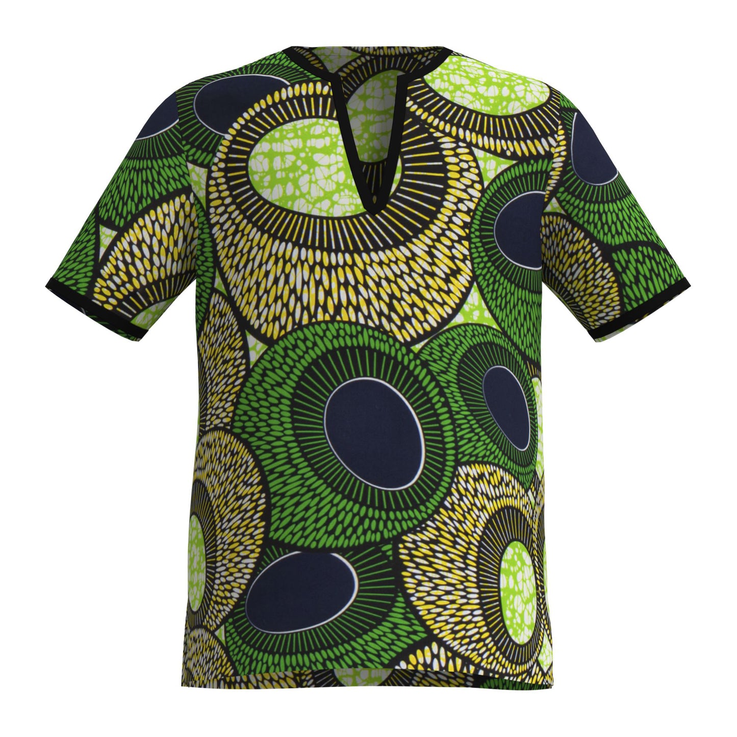 Versatile African Print Split Neck T-Shirt for Men