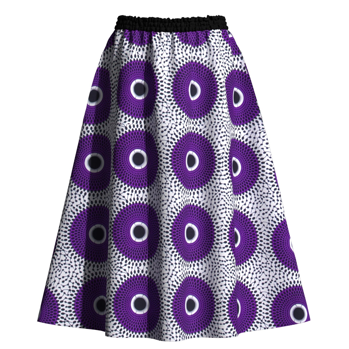 African Classic Print Comfort Elastic Waist Long Skirt