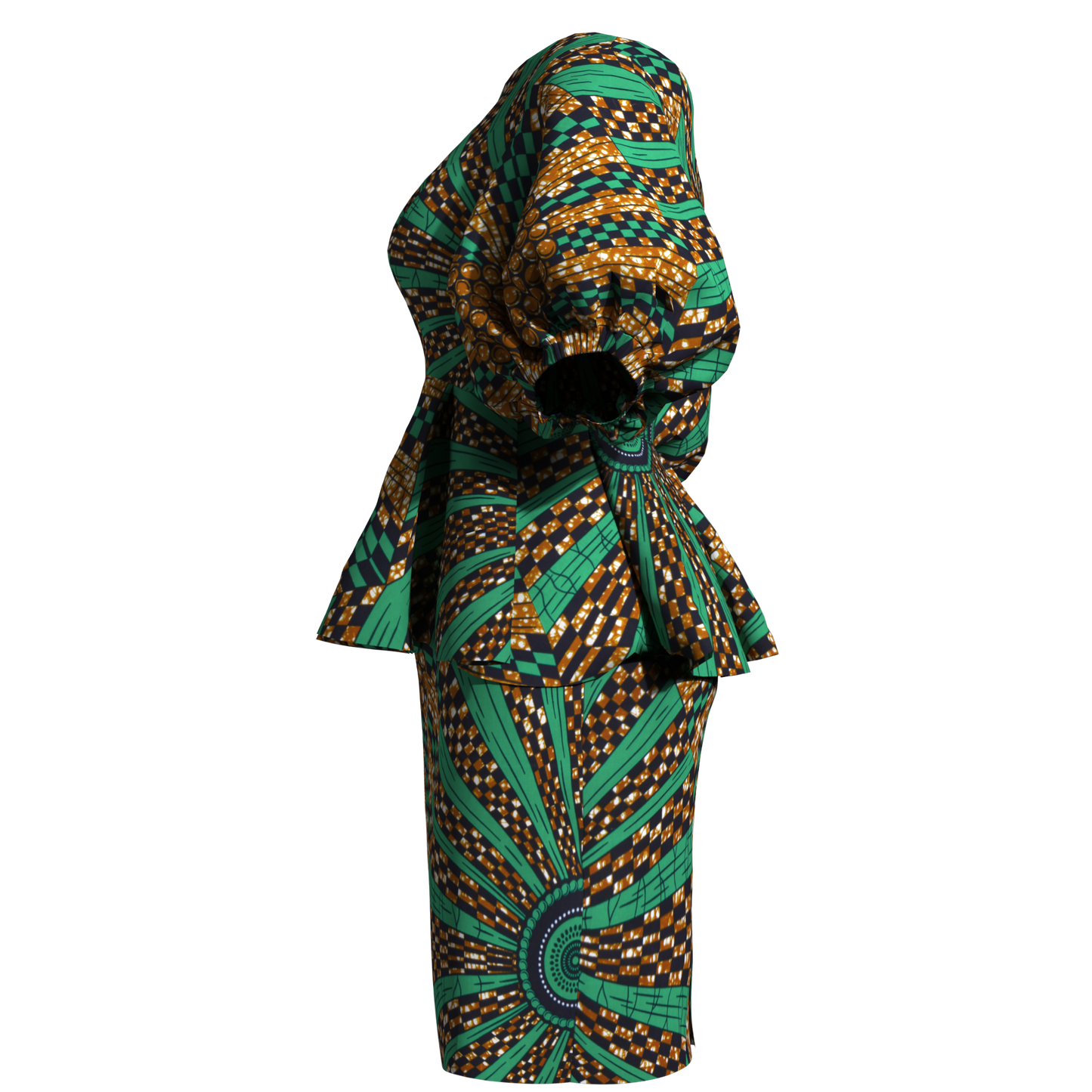 Slimming African Print Asymmetrical Neck Mini Skirt Two-Piece