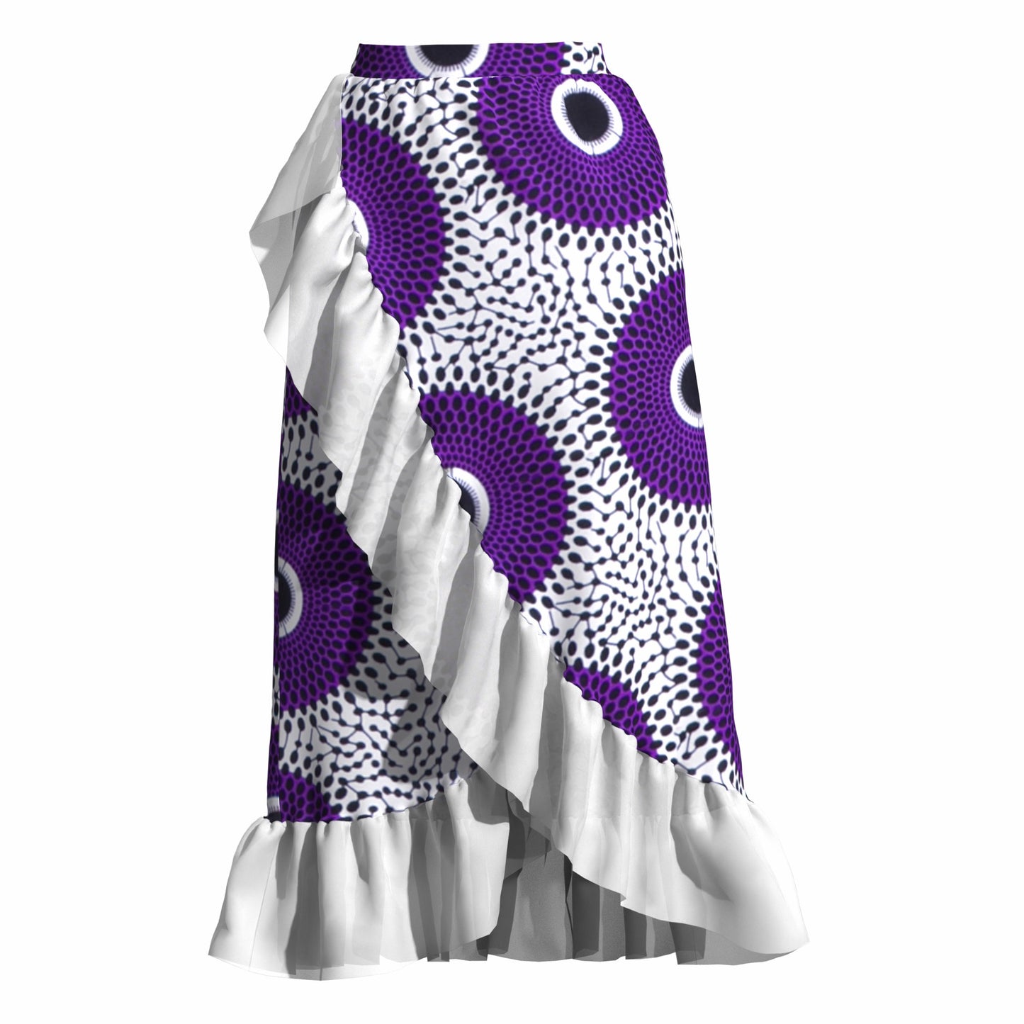 African Wax Print Fringe Wrap Skirt & Shawl