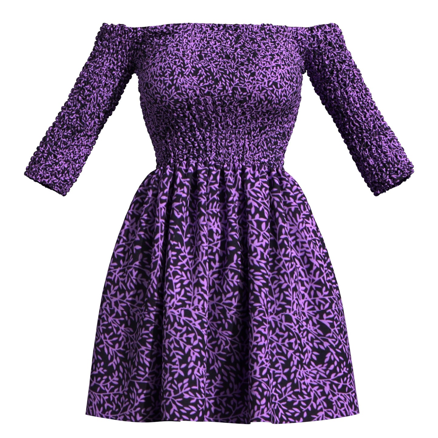 African Print Off Shoulder Flare Dress | Kente Pattern Short Party Dress for Black Women