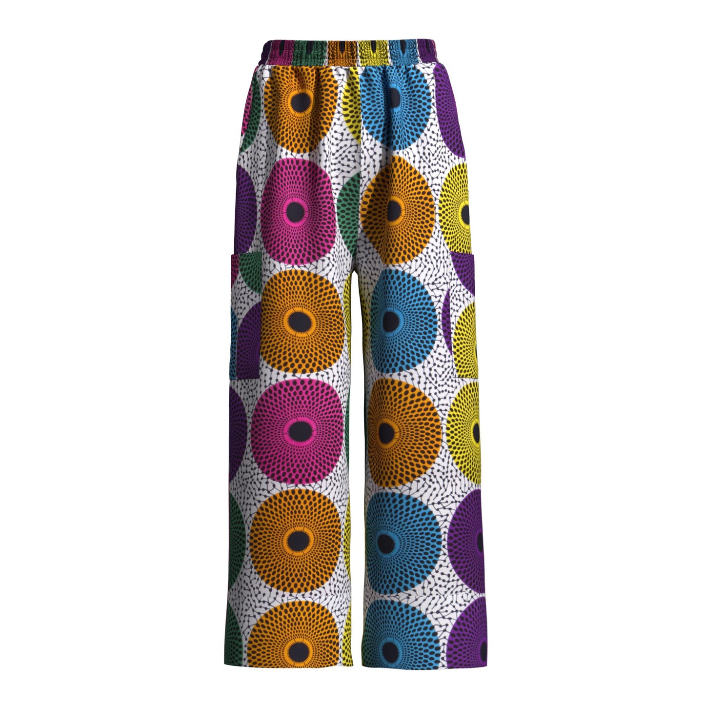 African Print Couple Style Elastic Waist Casual Pants