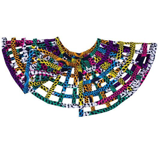 African Women Ankara Grid Weave Shoulder Collar Accessories