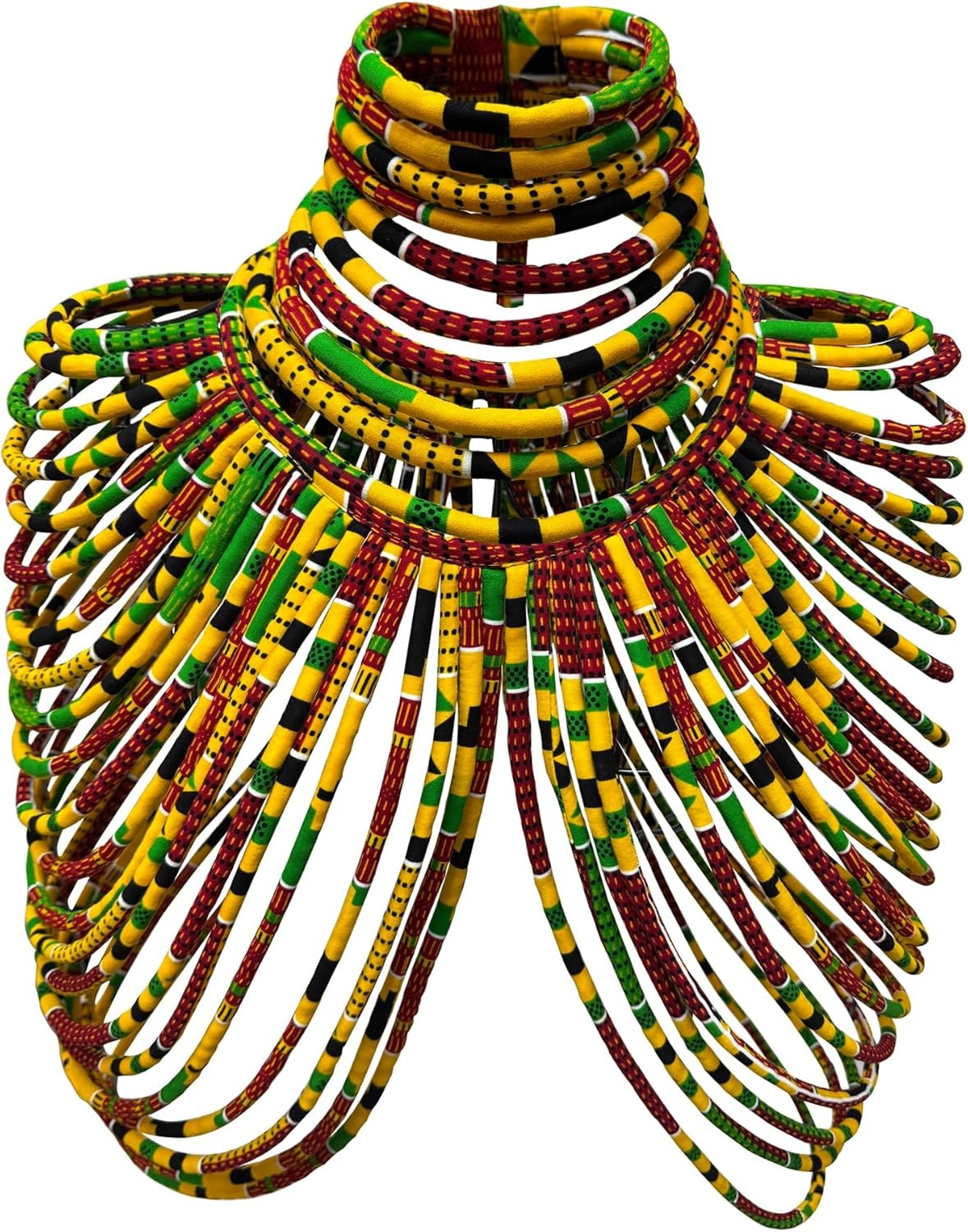 Handcrafted African Wax Print Rope Necklace & Capelet Set