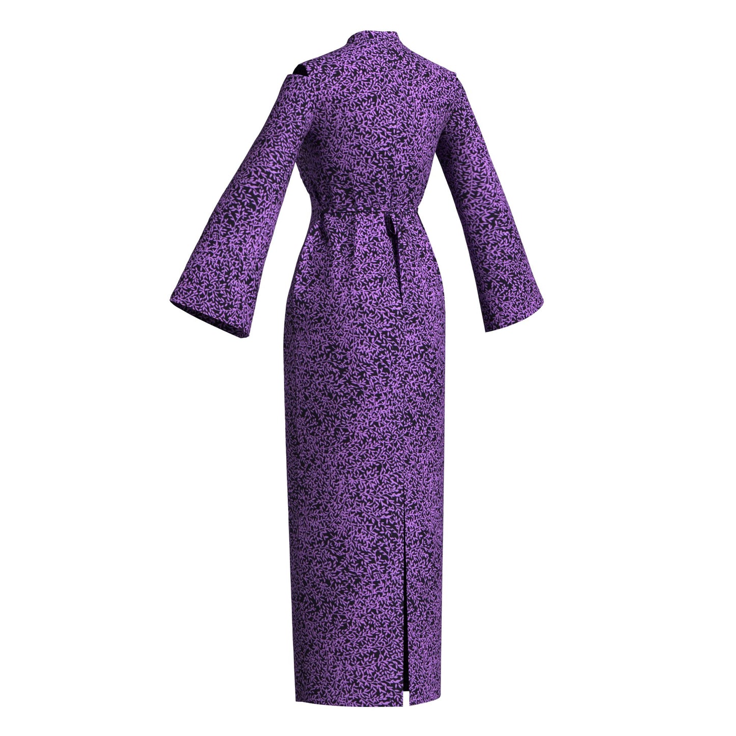Ladies Kente Geometric Wax Print Long Dress High Neck Bell Sleeve Slim African Party Gown