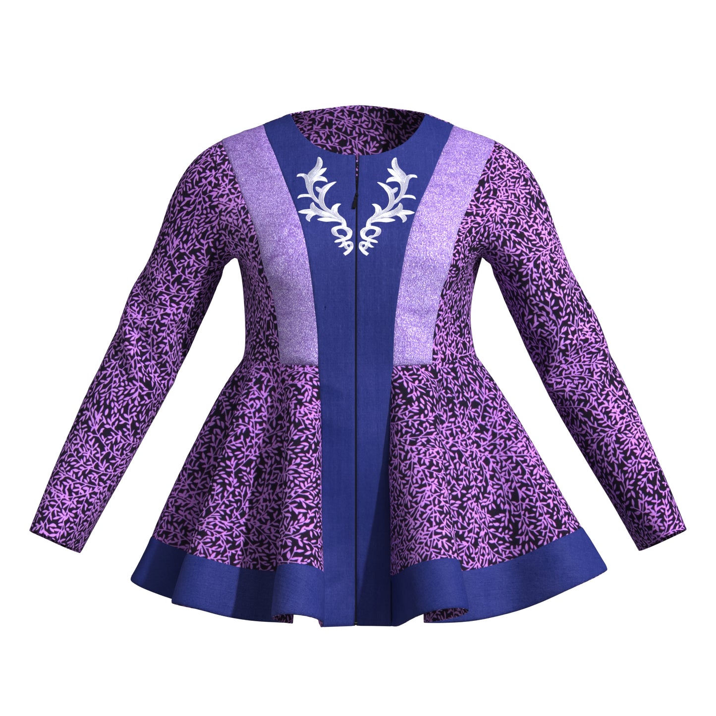 Ankara Embroidered Peplum Blouse for Women