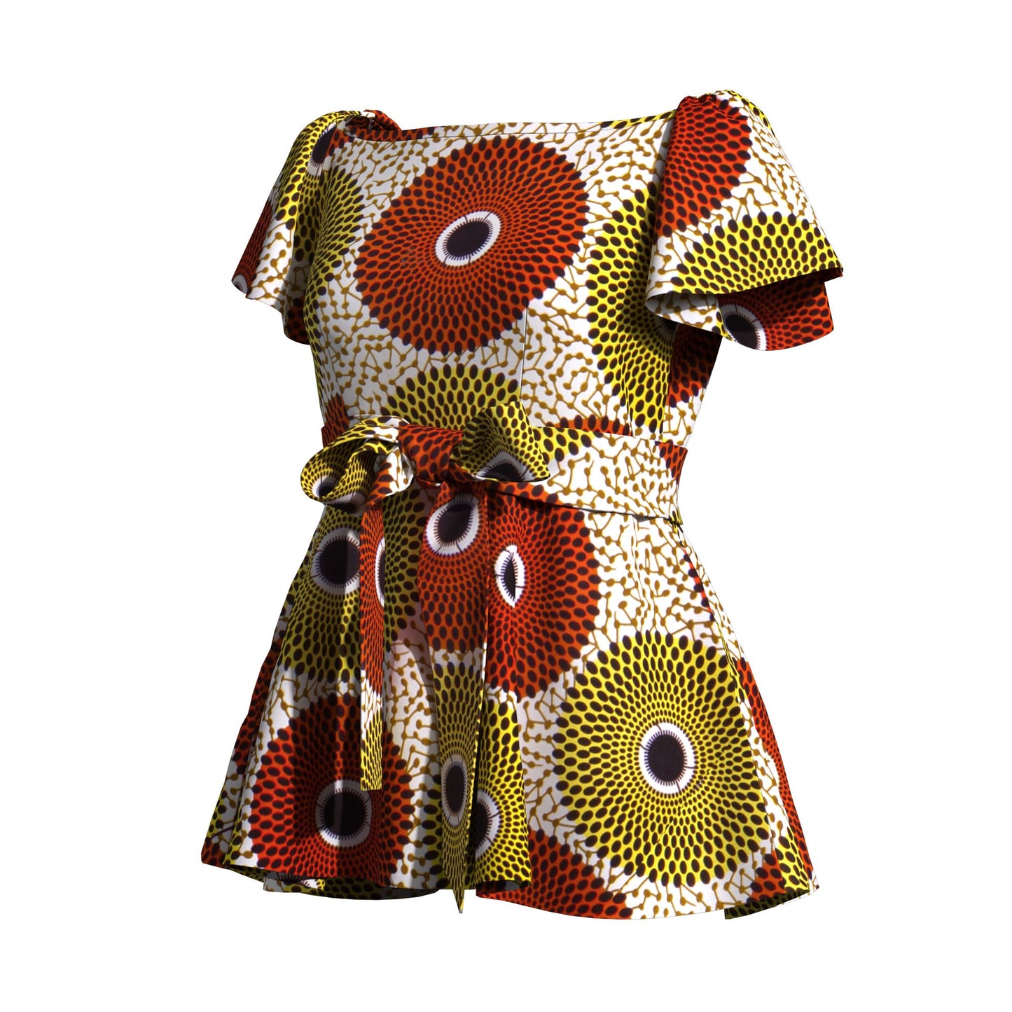Ankara Print Plus Size Inclusive Off-Shoulder Peplum Blouse