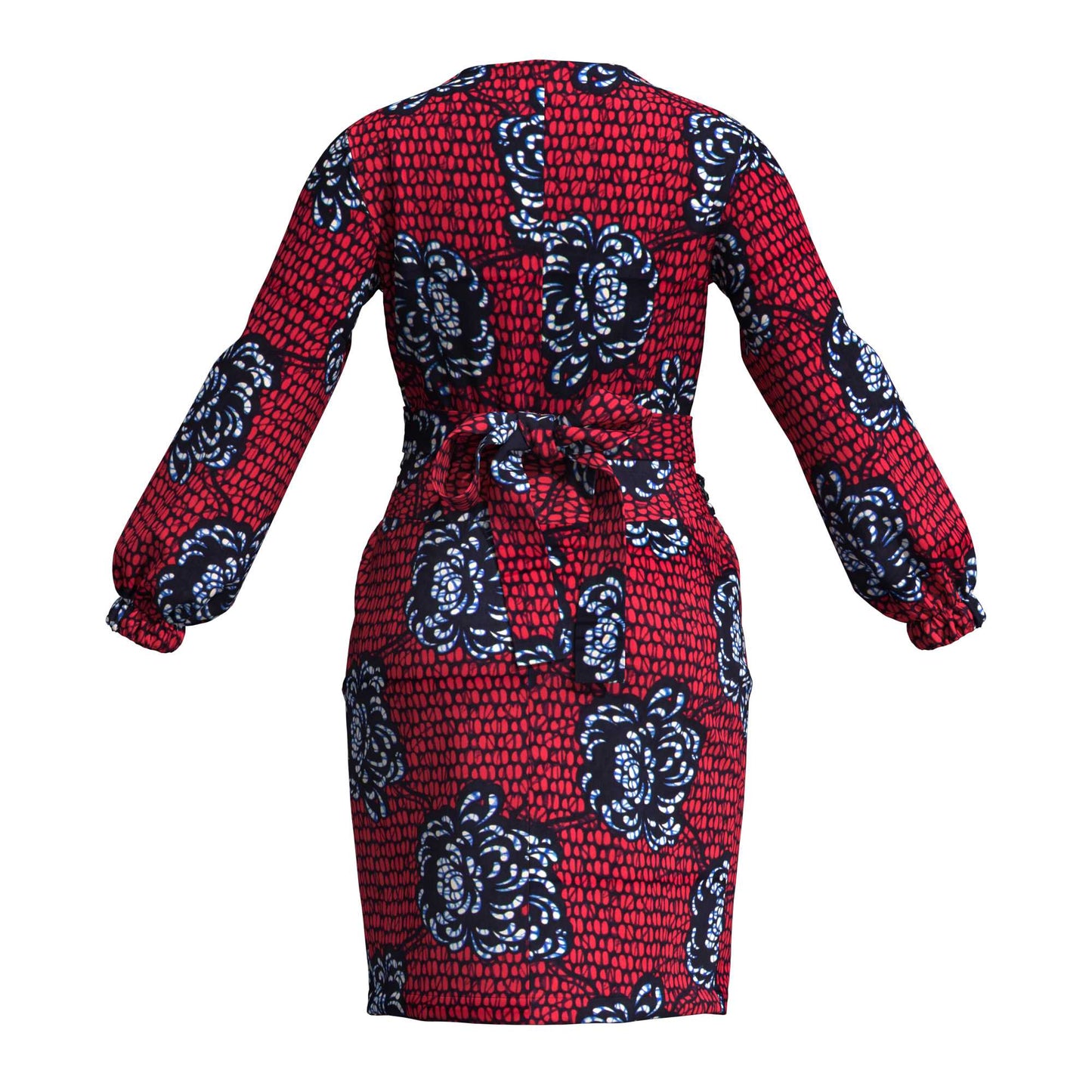African Print Wrap Tie Top & Bodycon Mini Skirt Two Piece Outfit