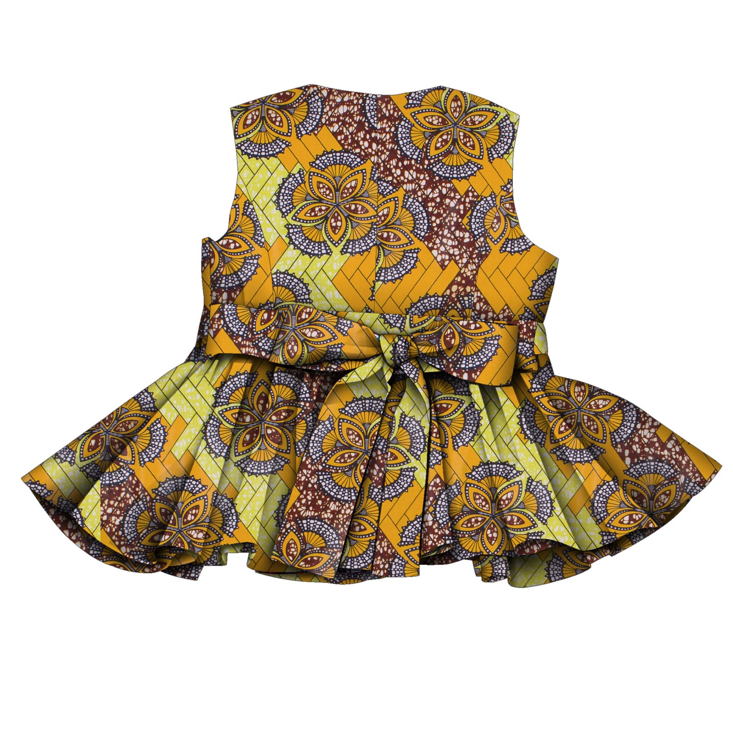 Elegant Afrocentric Print Peplum Top with Matching Belt