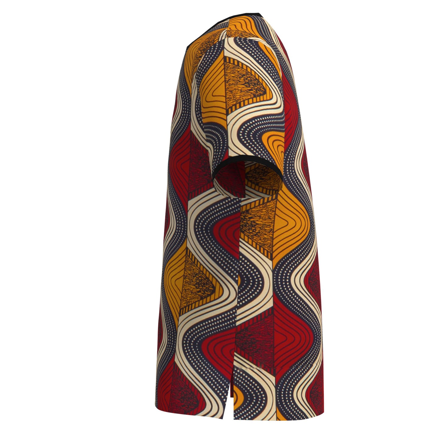 Versatile African Print Split Neck T-Shirt for Men
